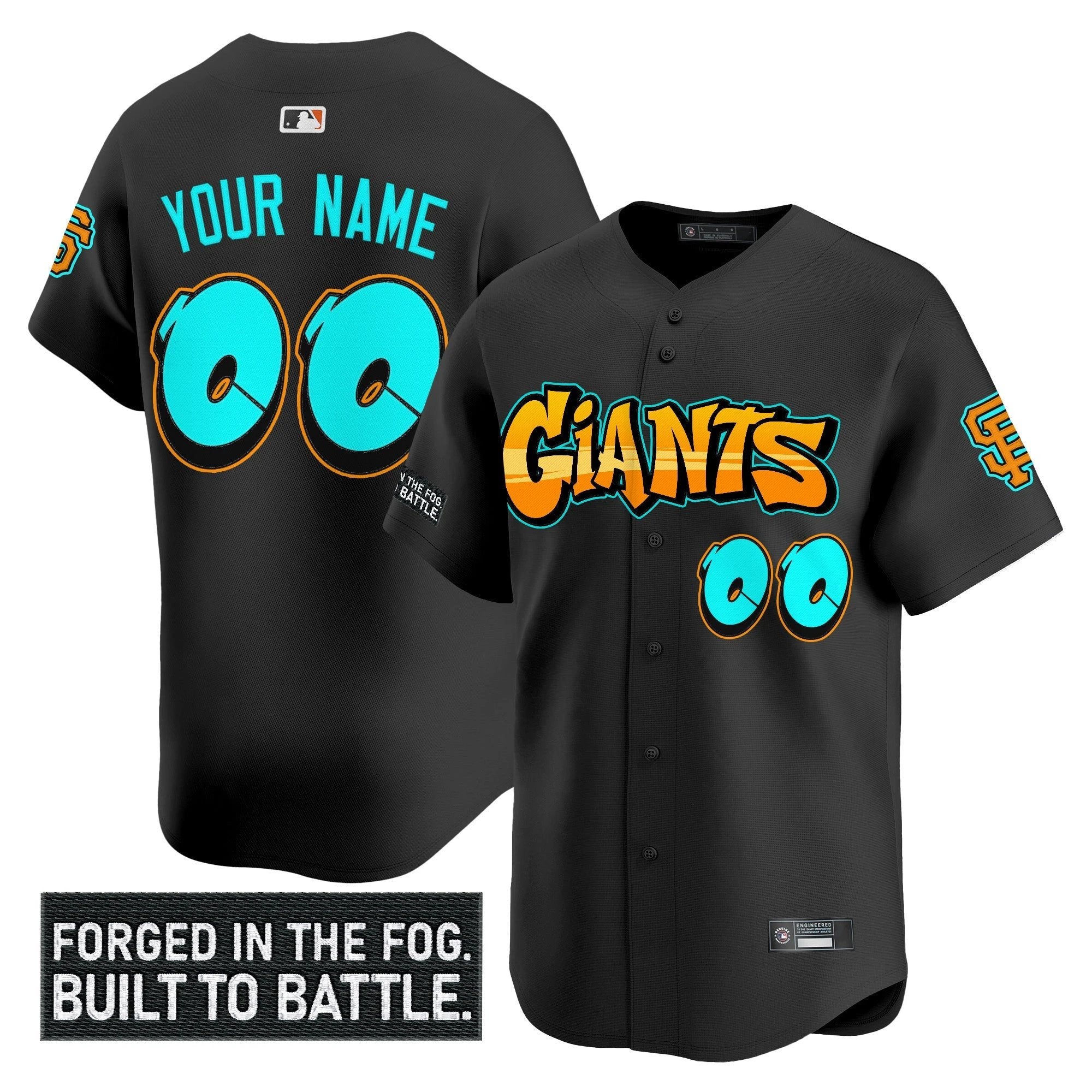 SF 'Graffiti Fog City Drop' Vapor Premier Limited Custom Jersey - All Stitched by San Francisco Giants