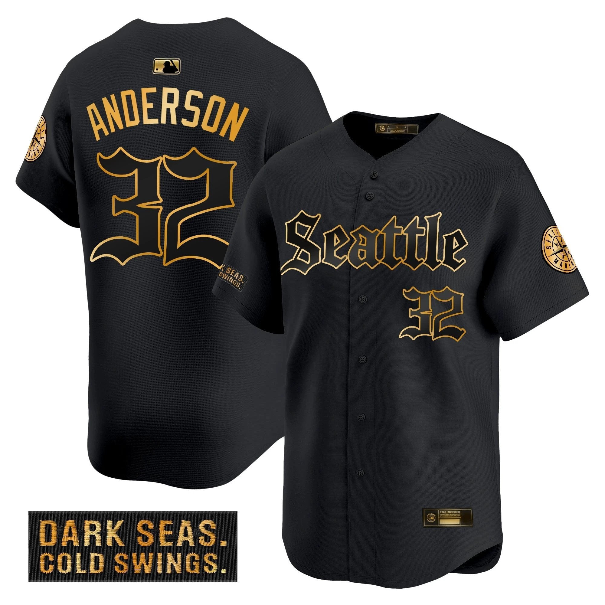 SEA 'Deep Sea Gothic Edition' Gold Vapor Premier Limited Jersey - All Stitched by Magicgearus