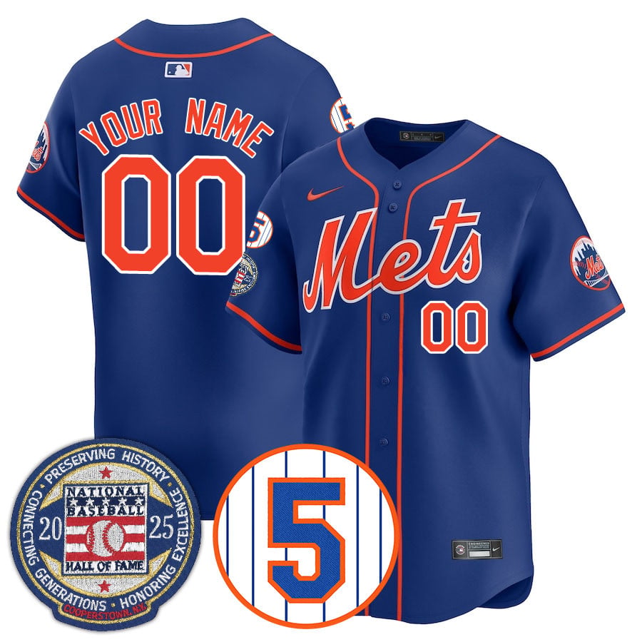 New York Mets Number Retirement & Hall of Fame Gold Custom Jersey - All Stitched by New York Mets