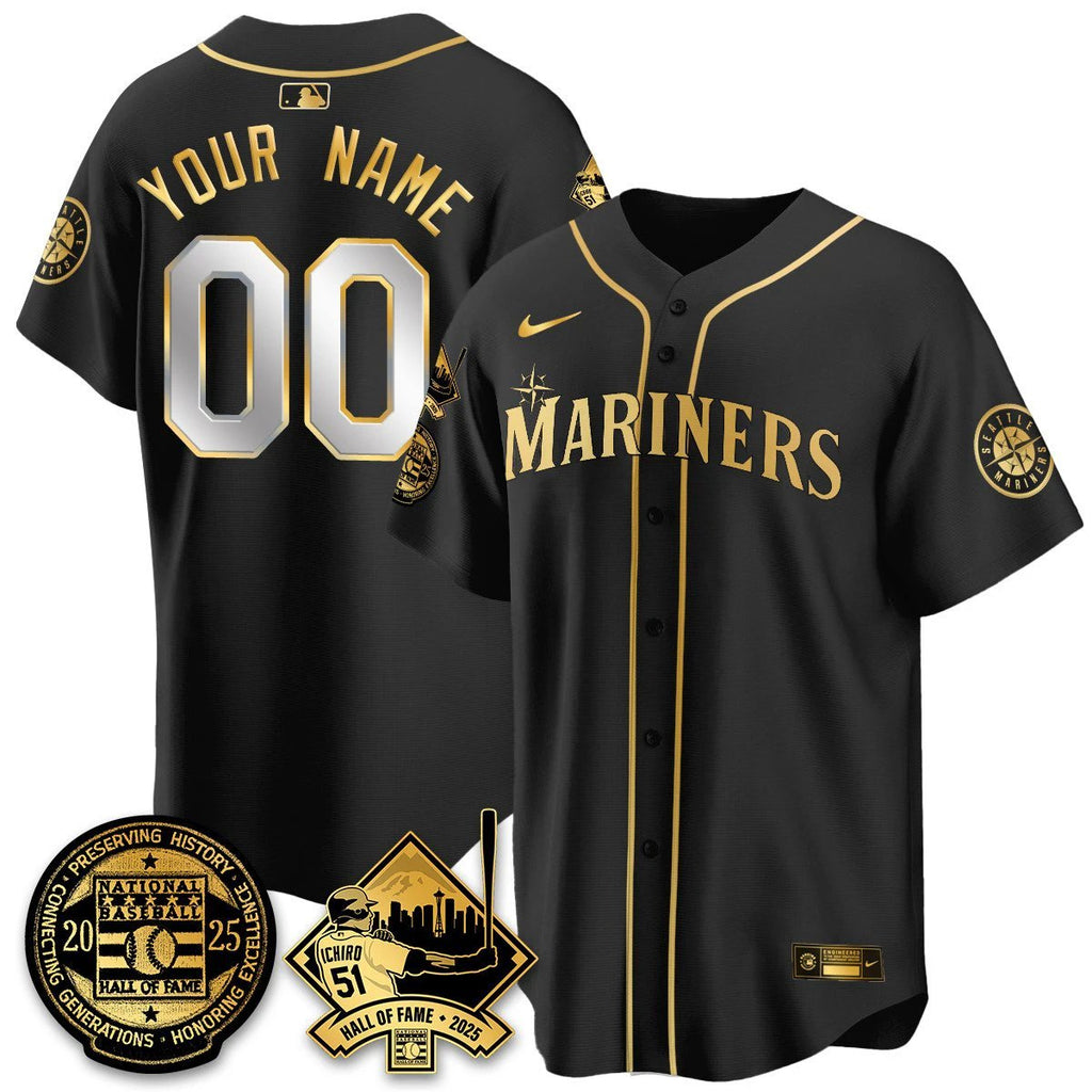 Seattle Mariners Ichiro Number Retirement Custom Jersey V2 - All Stitched by Seattle Mariners