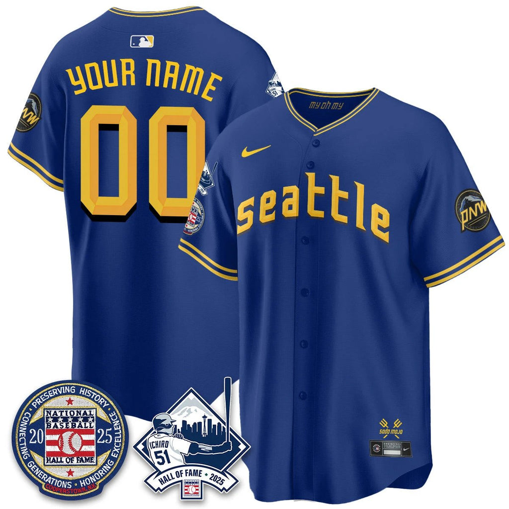 Seattle Mariners Ichiro Number Retirement Custom Jersey V2 - All Stitched by Seattle Mariners