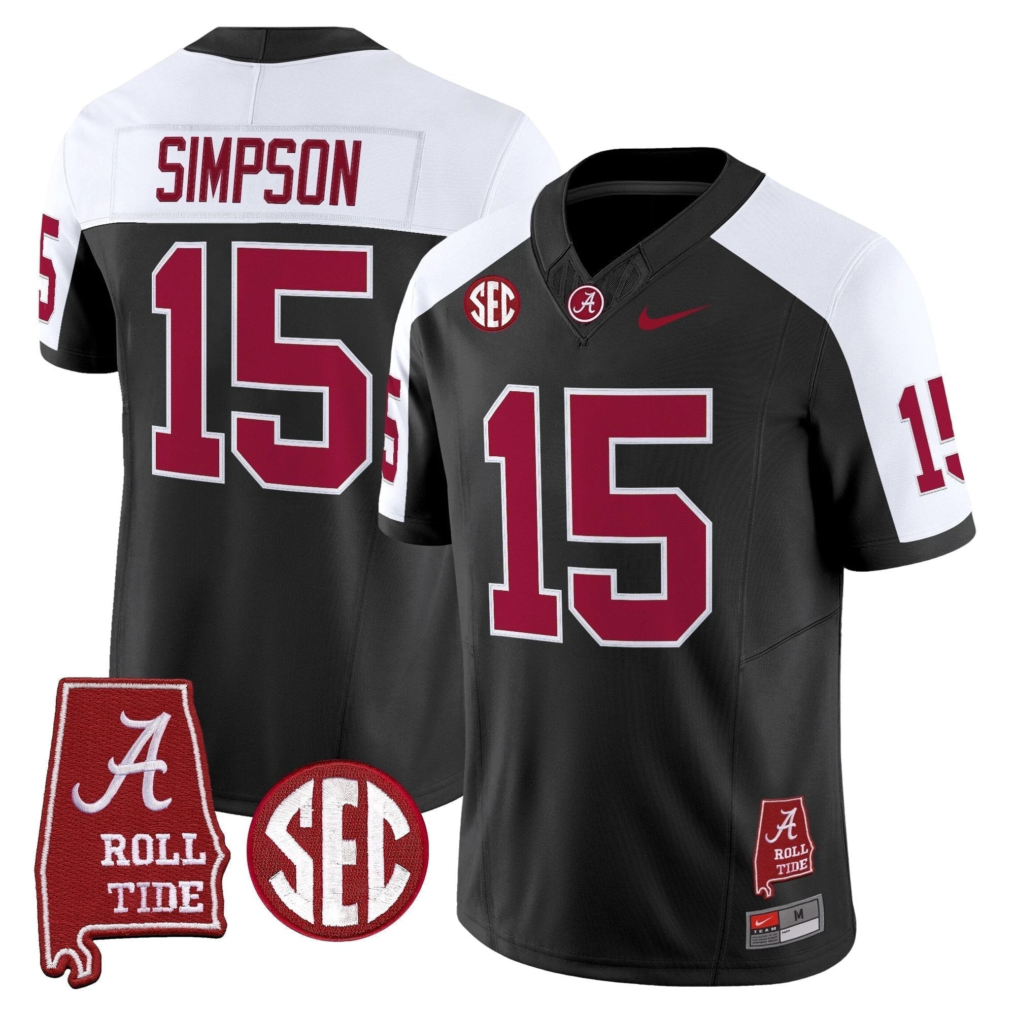 Alabama Crimson Tide Throwback Vapor Limited Jersey - Alabama Map - All Stitched by Alabama Crimson Tide