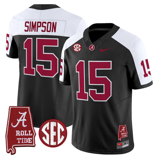 Alabama Crimson Tide Throwback Vapor Limited Jersey - Alabama Map - All Stitched by Alabama Crimson Tide
