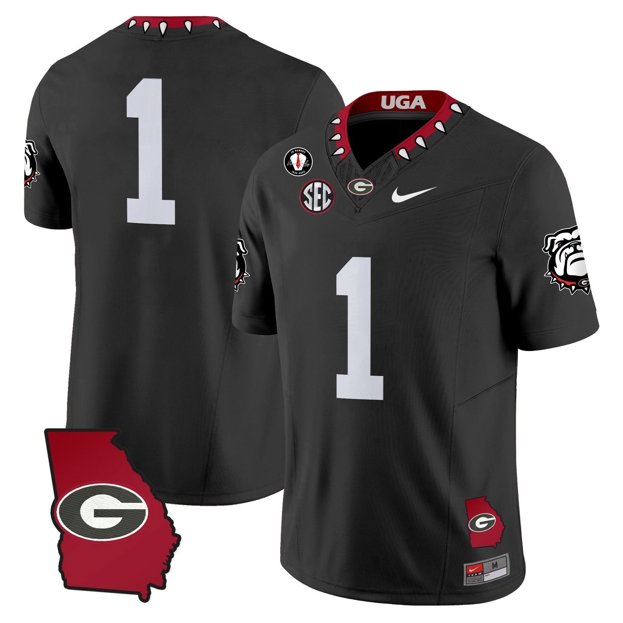 GB 2025 Georgia Map & Vince Dooley Patch Vapor Limited Jersey by Georgia Bulldogs