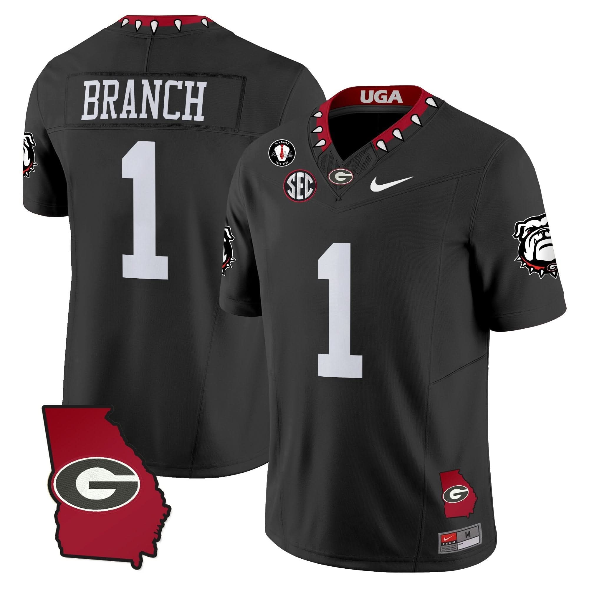 GB 2025 Georgia Map & Vince Dooley Patch Vapor Limited Jersey by Georgia Bulldogs