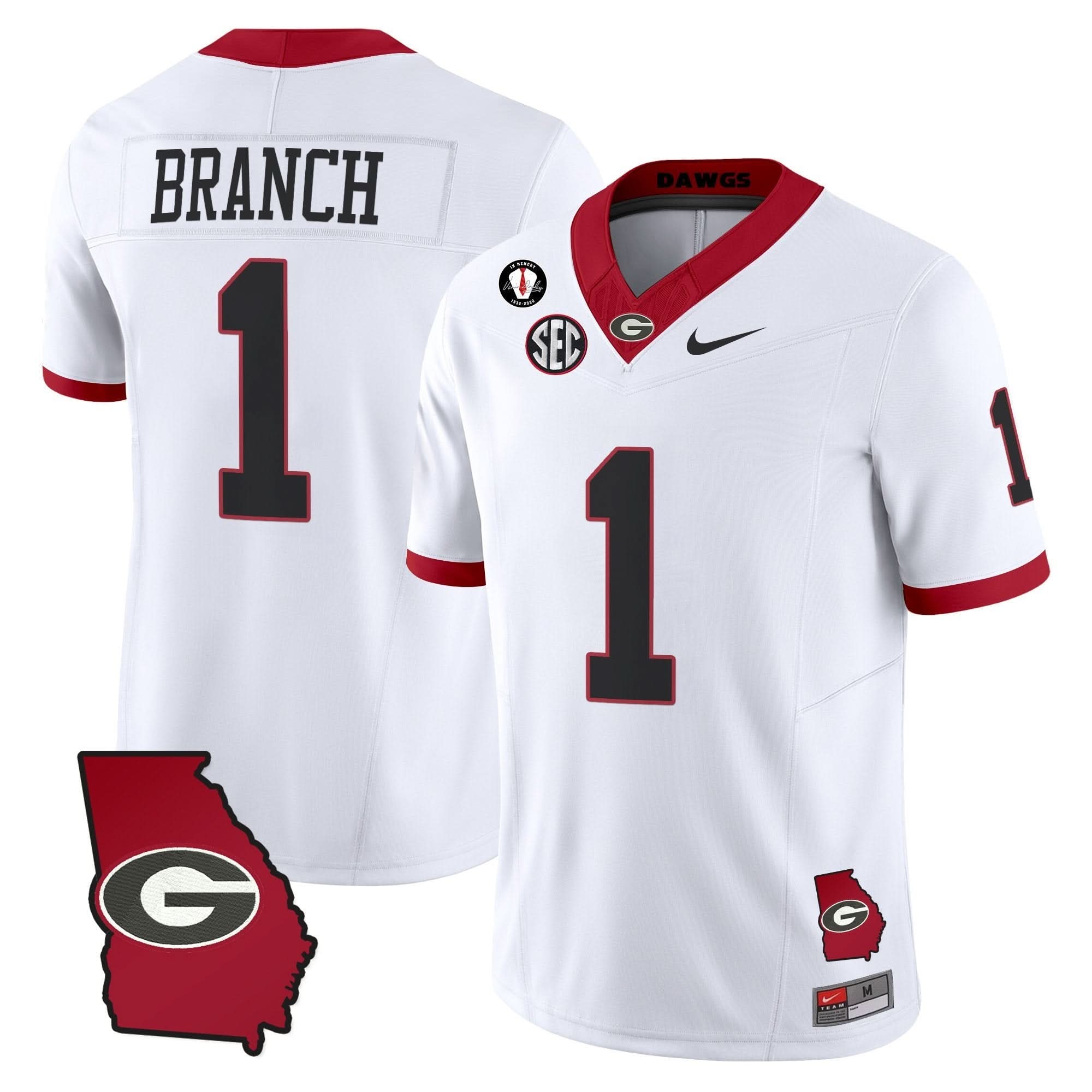 GB 2025 Georgia Map & Vince Dooley Patch Vapor Limited Jersey by Georgia Bulldogs