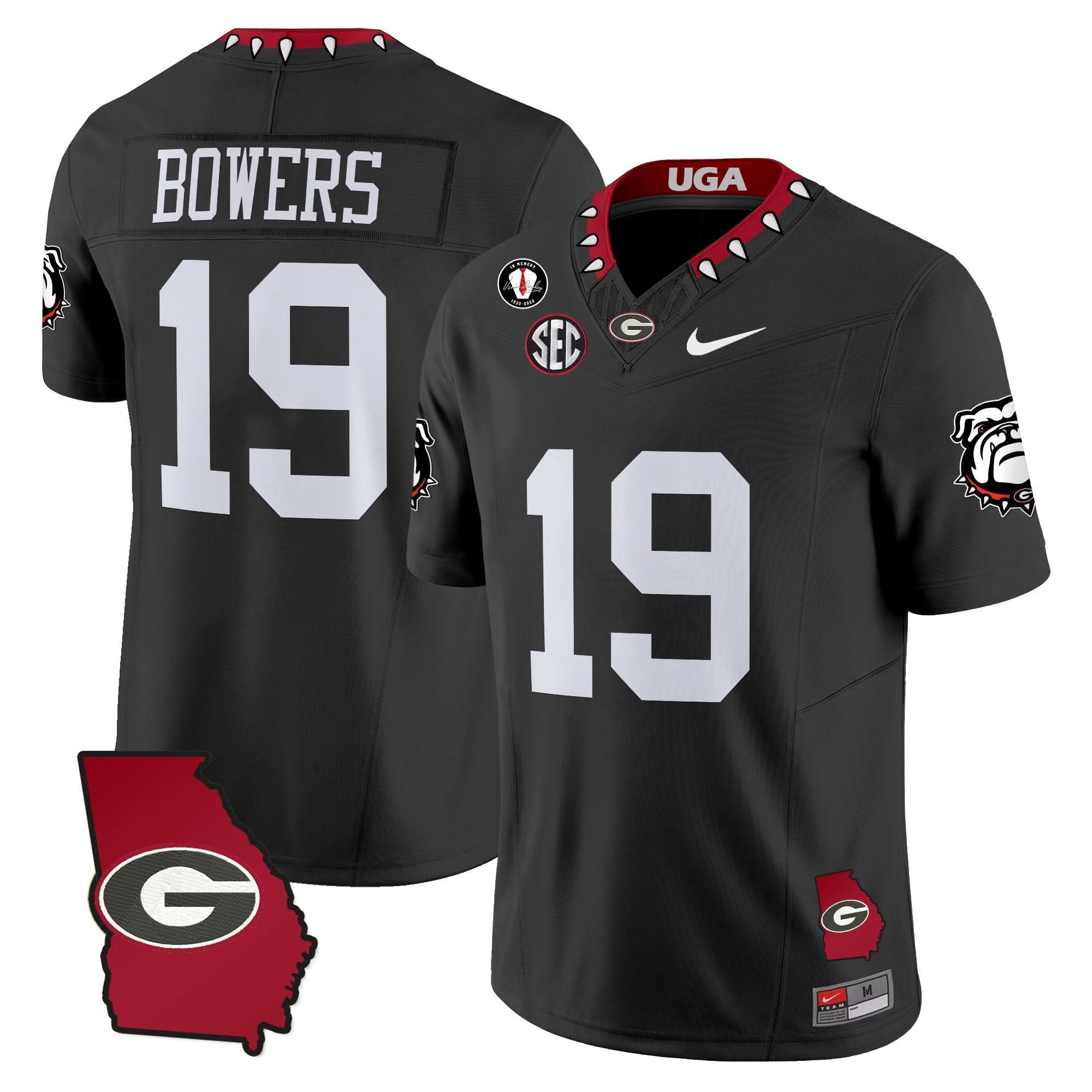 GB 2025 Georgia Map & Vince Dooley Patch Vapor Limited Jersey by Georgia Bulldogs
