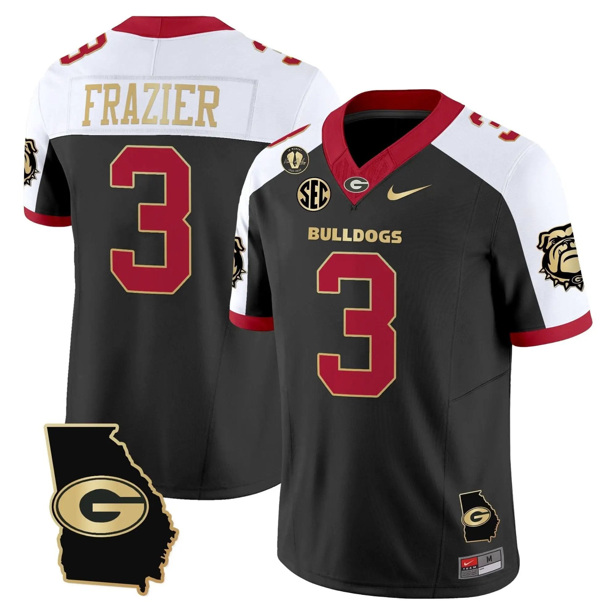 GB 2025 Georgia Map & Vince Dooley Patch Vapor Limited Jersey by Georgia Bulldogs