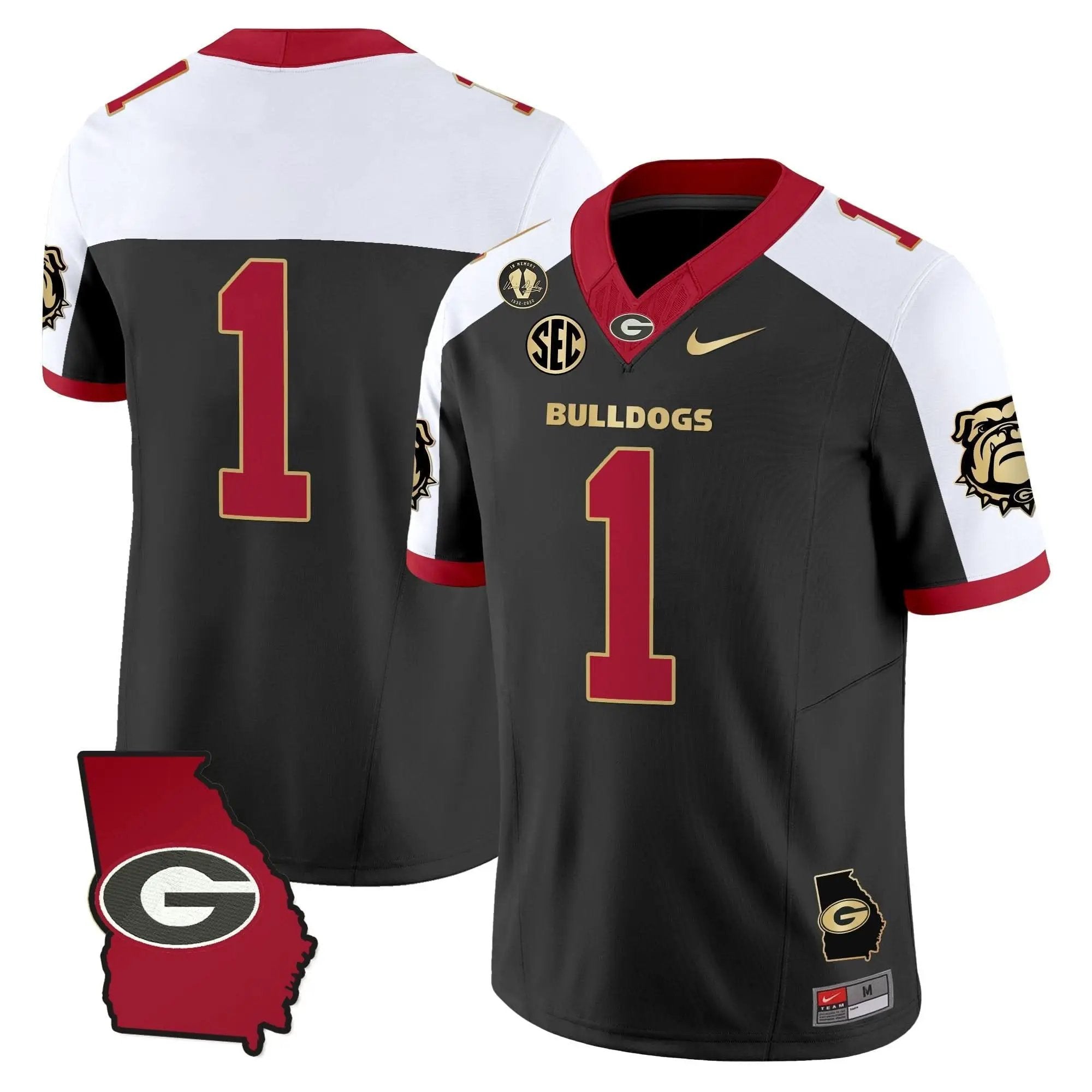 GB 2025 Georgia Map & Vince Dooley Patch Vapor Limited Jersey by Georgia Bulldogs