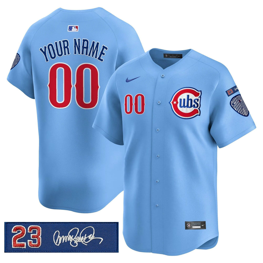 Chicago Cubs 'Ryne Sandberg Tribute' Vapor Premier Limited Custom Jersey V3 - All Stitched by Chicago Cubs
