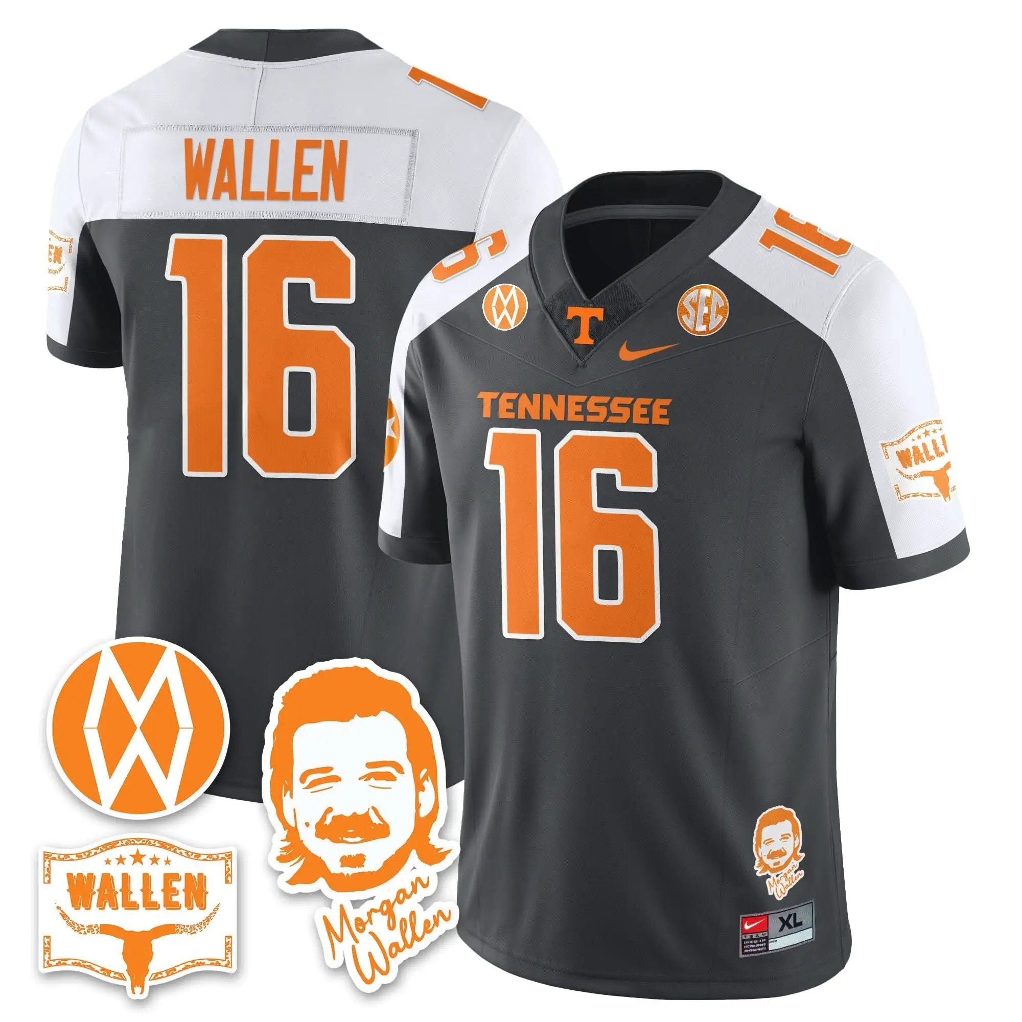 TV Morgan Wallen 2025 Jersey by Tennessee Volunteers