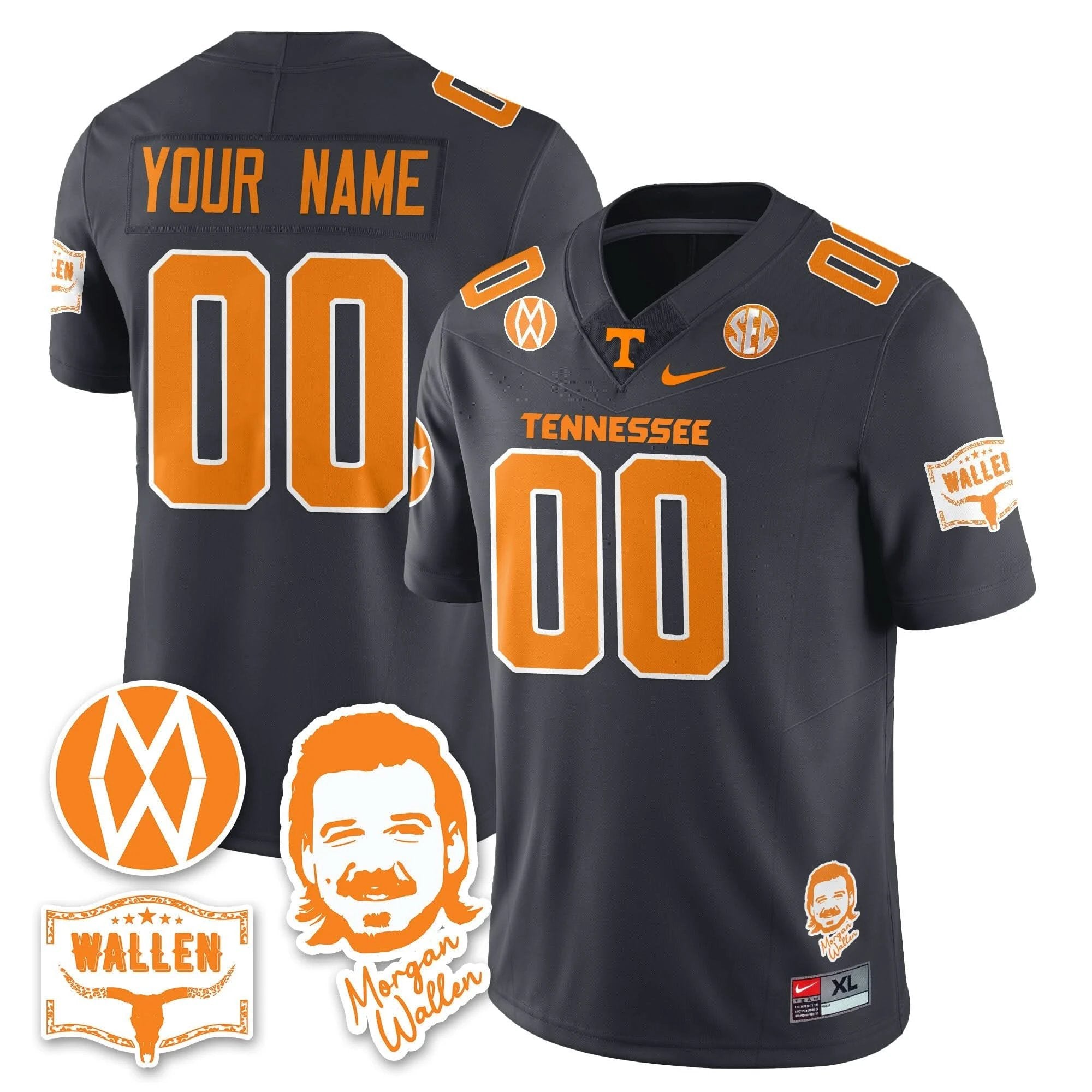 Tennessee Volunteers Morgan Wallen 2025 Jersey - All Stitched by Tennessee Volunteers