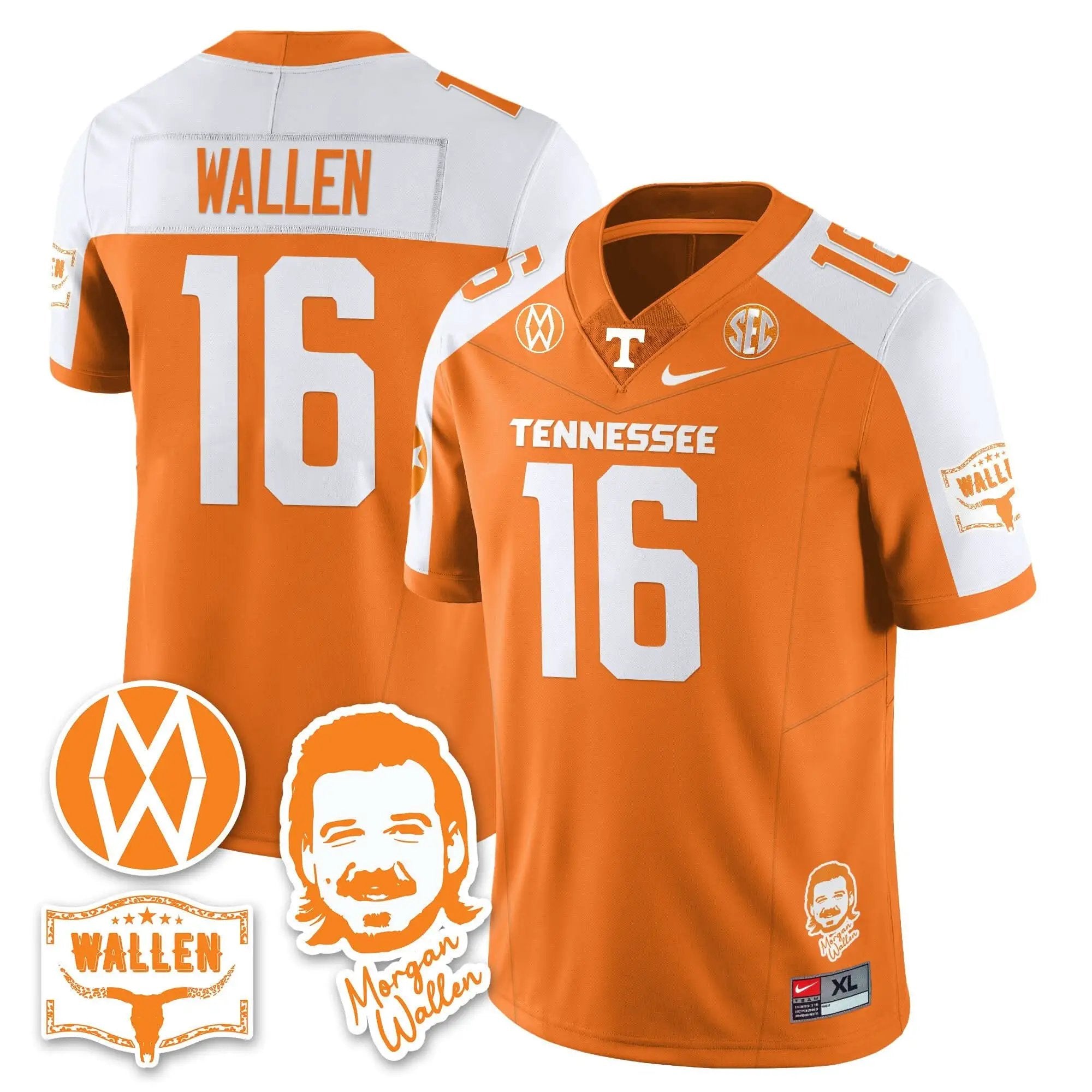 TV Morgan Wallen 2025 Jersey by Tennessee Volunteers