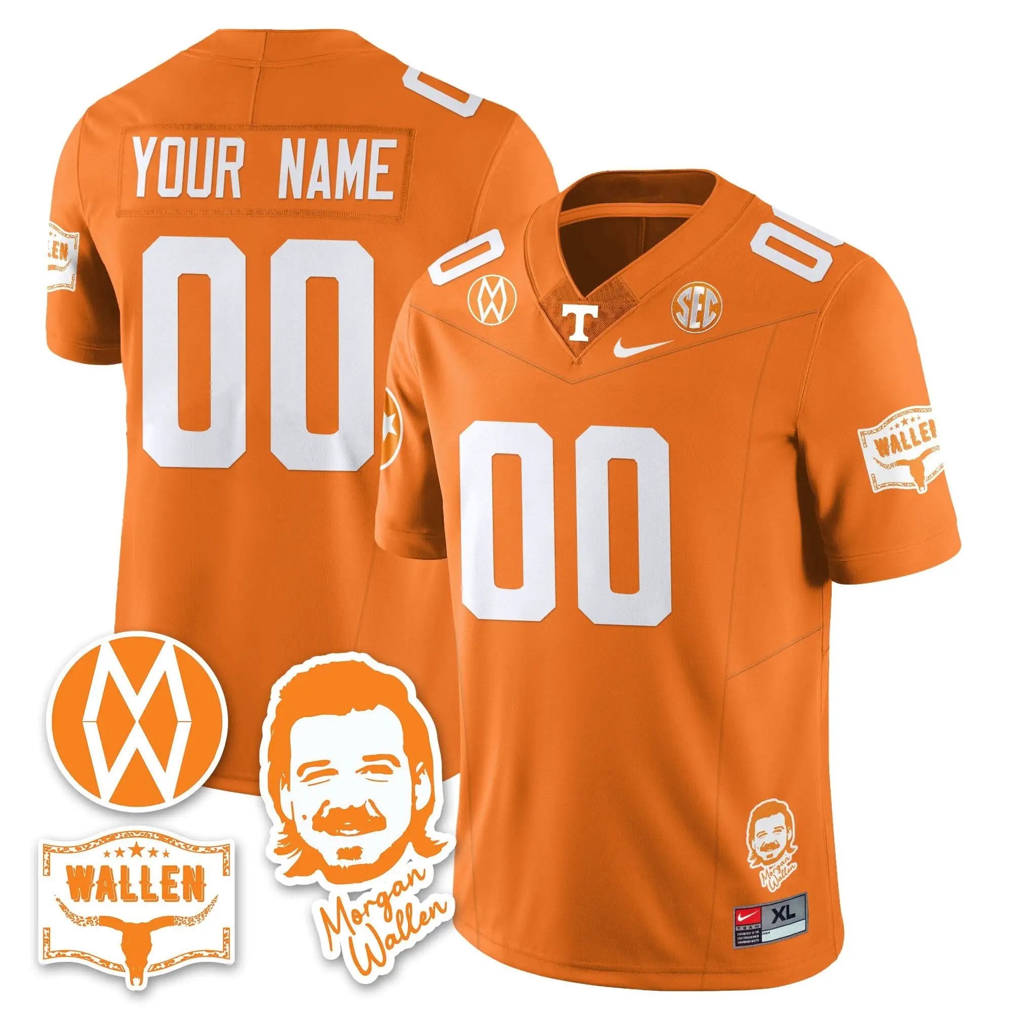 TV Morgan Wallen 2025 Custom Jersey by Tennessee Volunteers