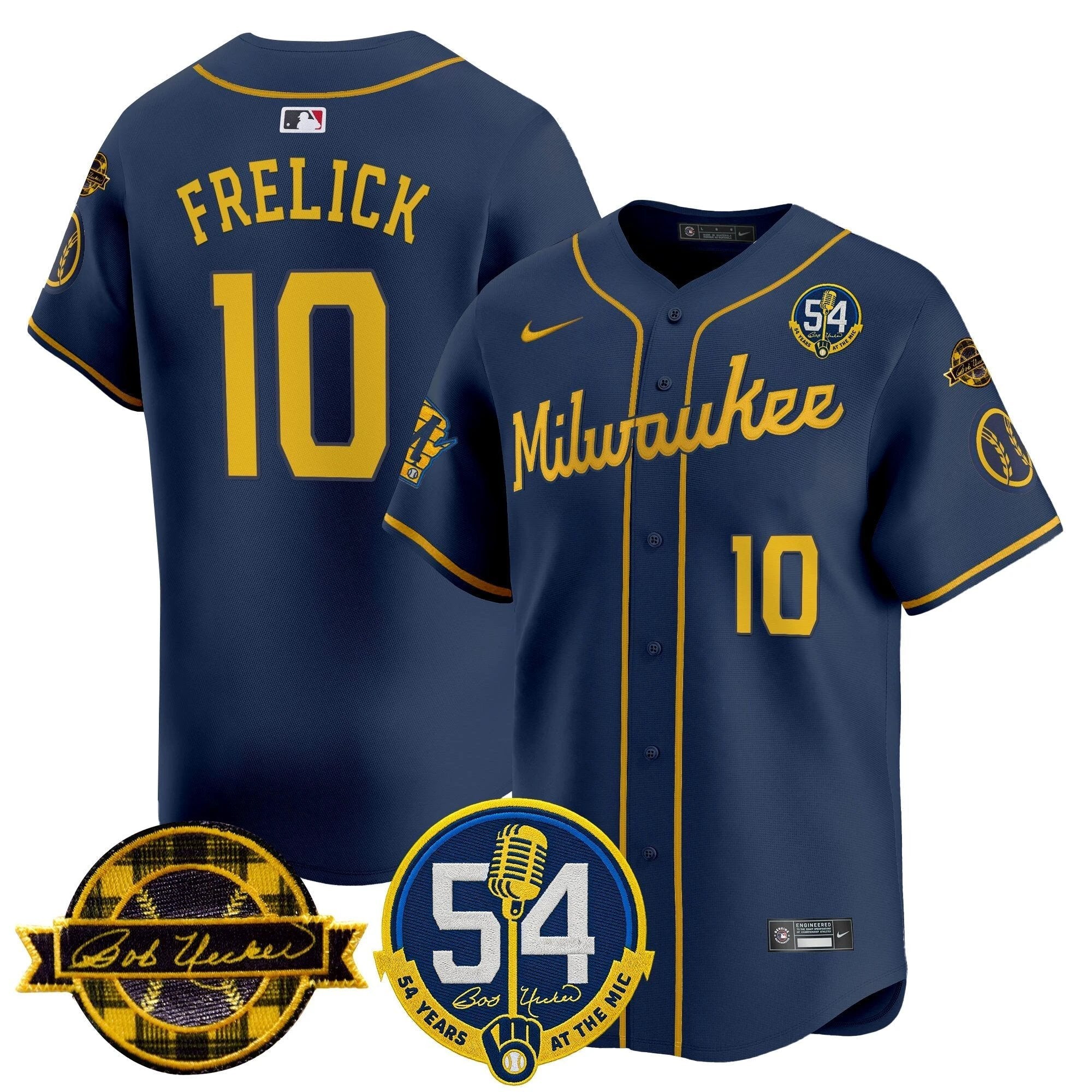 MIL 'Bob Uecker - 54 Seasons for Brewers' Vapor Premier Limited Jersey - All Stitched -N1 by Milwaukee Brewers