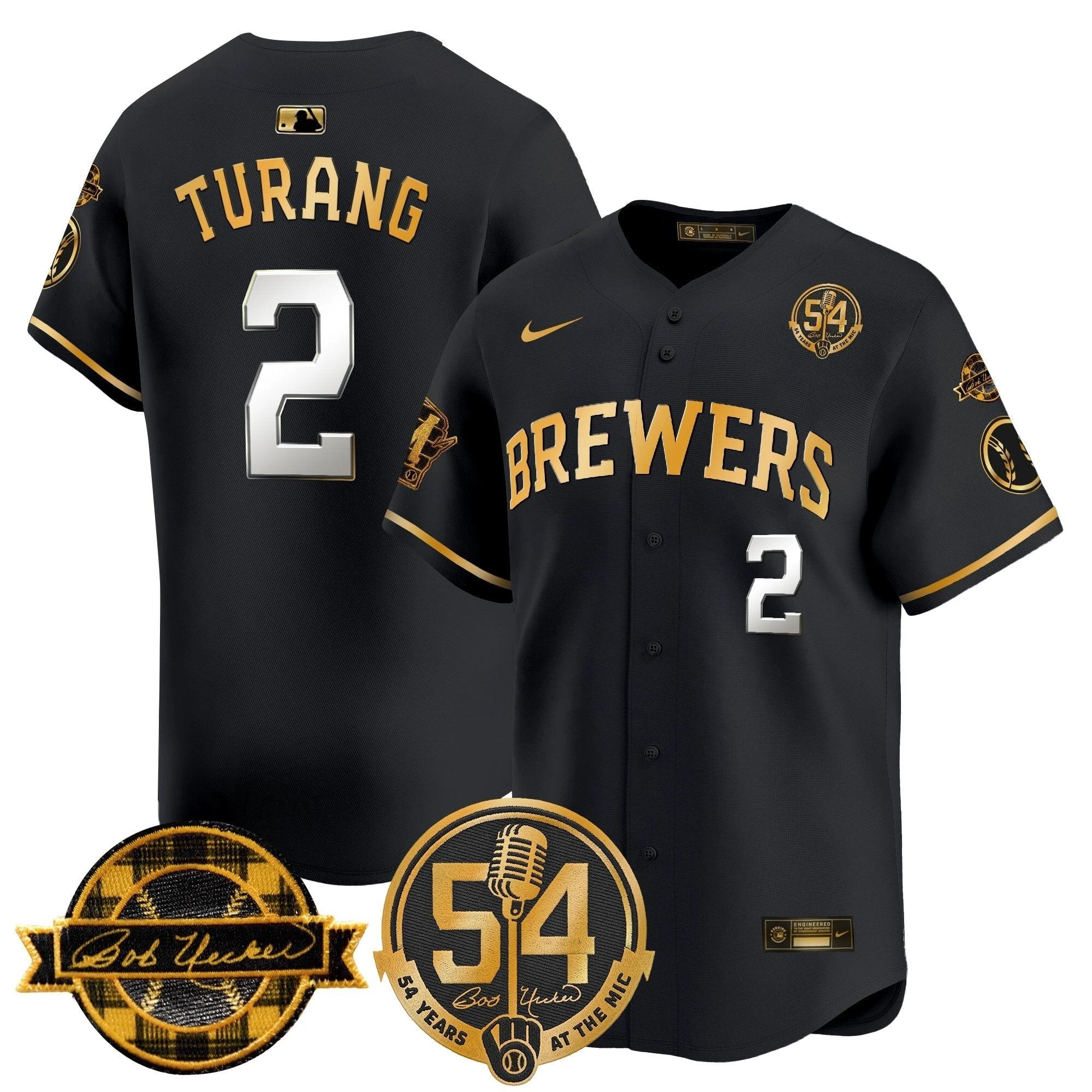 MIL 'Bob Uecker - 54 Seasons for Brewers' Vapor Premier Limited Jersey - All Stitched -N1 by Milwaukee Brewers