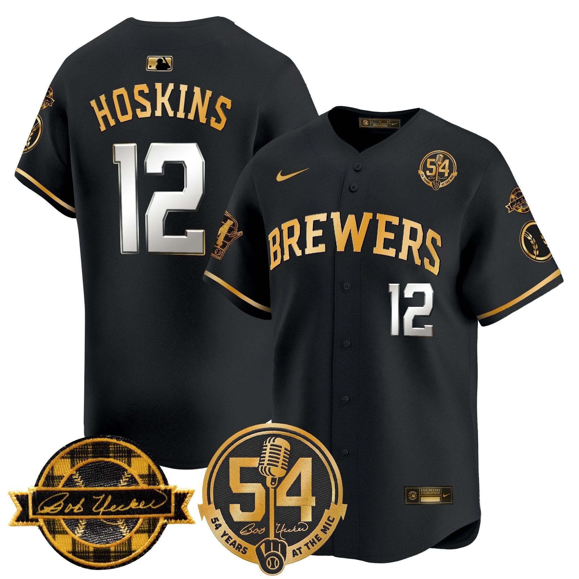 MIL 'Bob Uecker - 54 Seasons for Brewers' Vapor Premier Limited Jersey - All Stitched by Milwaukee Brewers