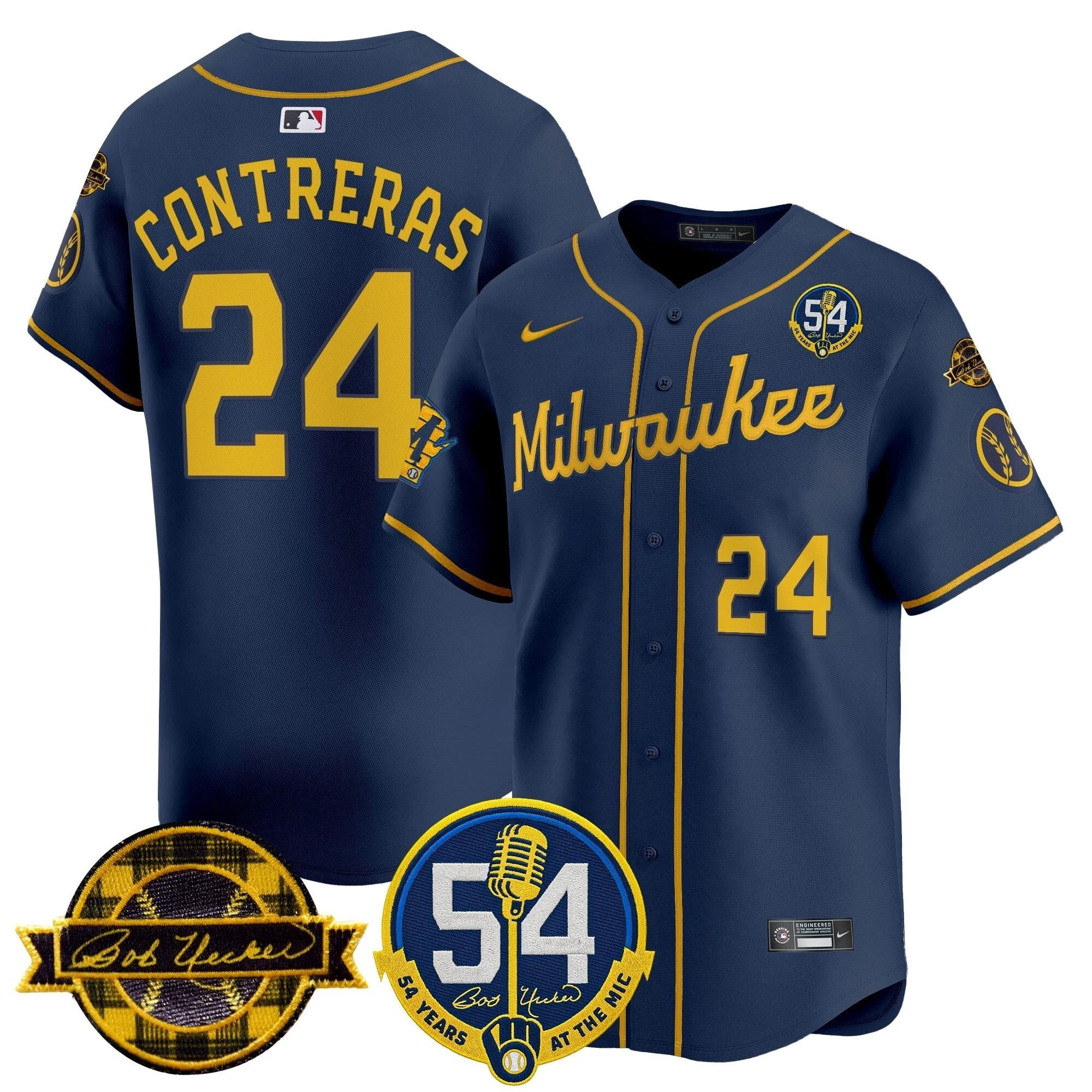 MIL 'Bob Uecker - 54 Seasons for Brewers' Vapor Premier Limited Jersey - All Stitched -N1 by Milwaukee Brewers