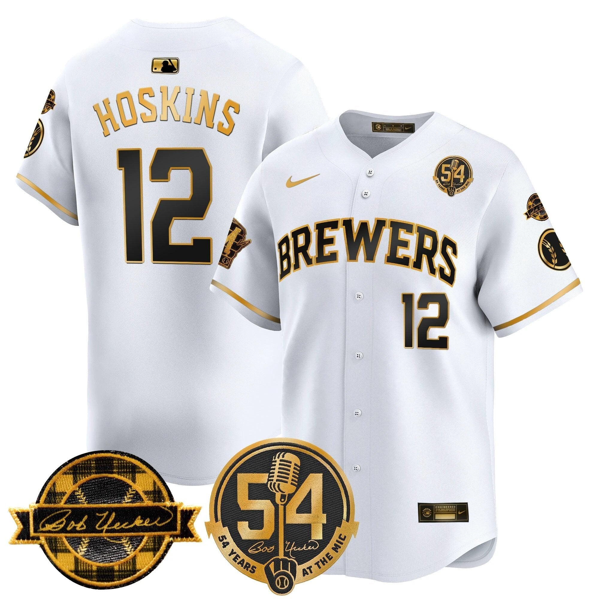 MIL 'Bob Uecker - 54 Seasons for Brewers' Vapor Premier Limited Jersey - All Stitched -N1 by Milwaukee Brewers