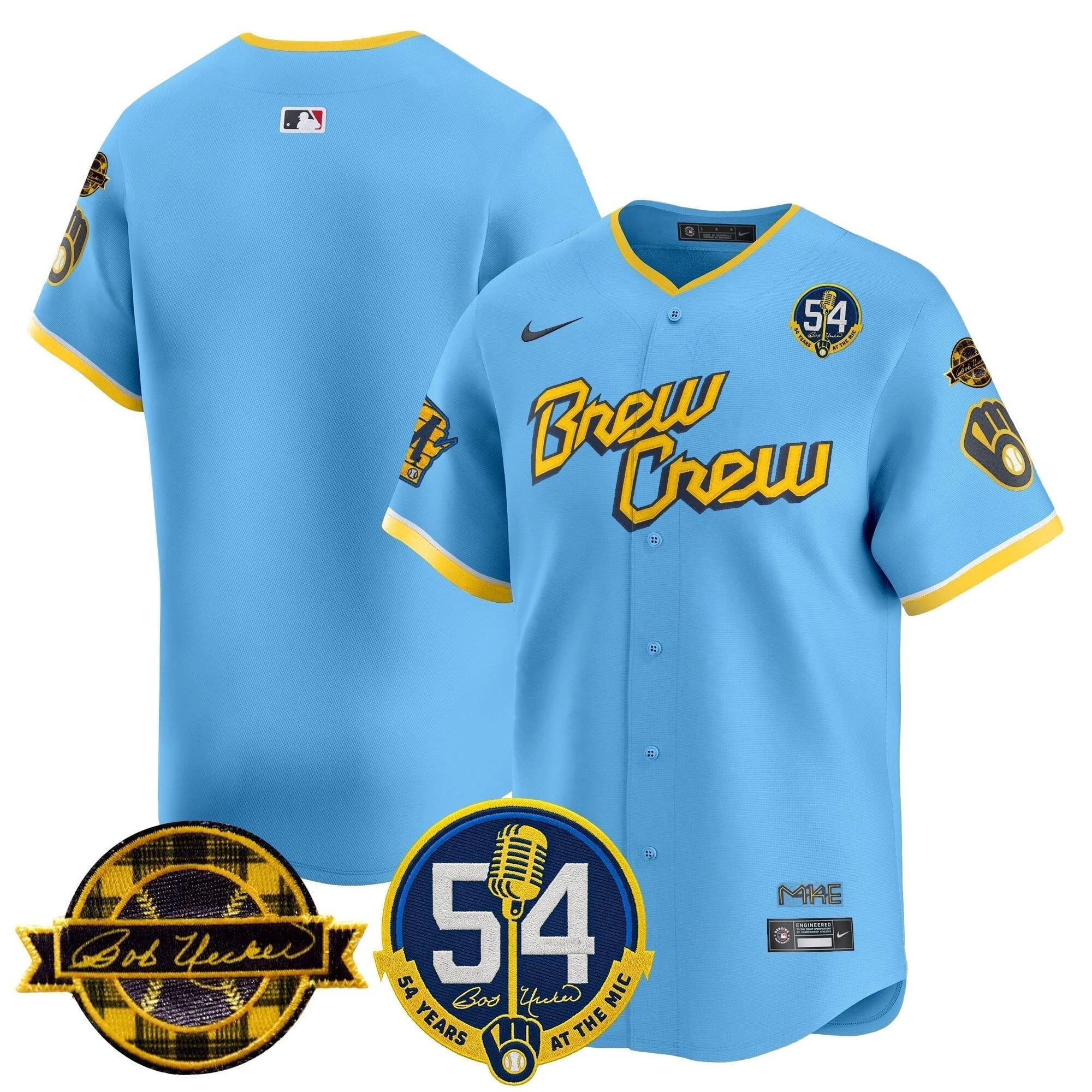 MIL 'Bob Uecker - 54 Seasons for Brewers' Vapor Premier Limited Jersey - All Stitched -N1 by Milwaukee Brewers