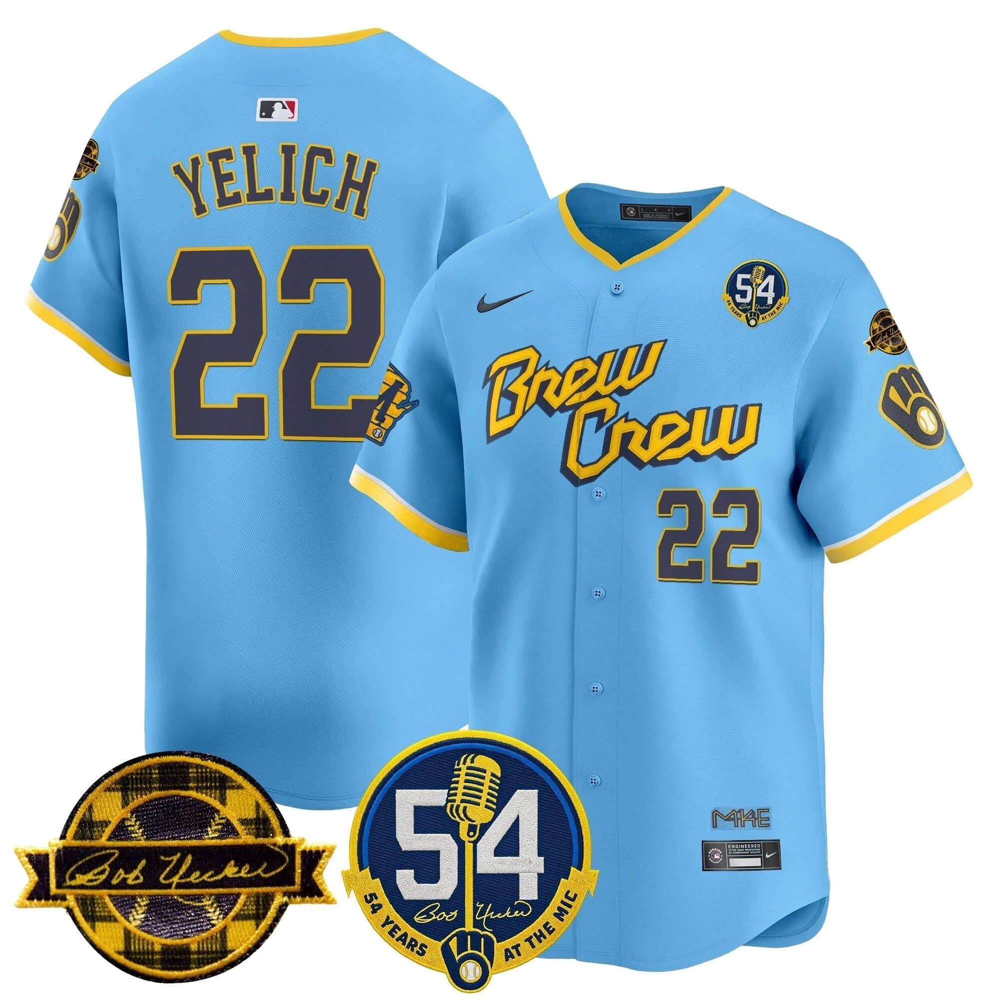 MIL 'Bob Uecker - 54 Seasons for Brewers' Vapor Premier Limited Jersey - All Stitched by Milwaukee Brewers