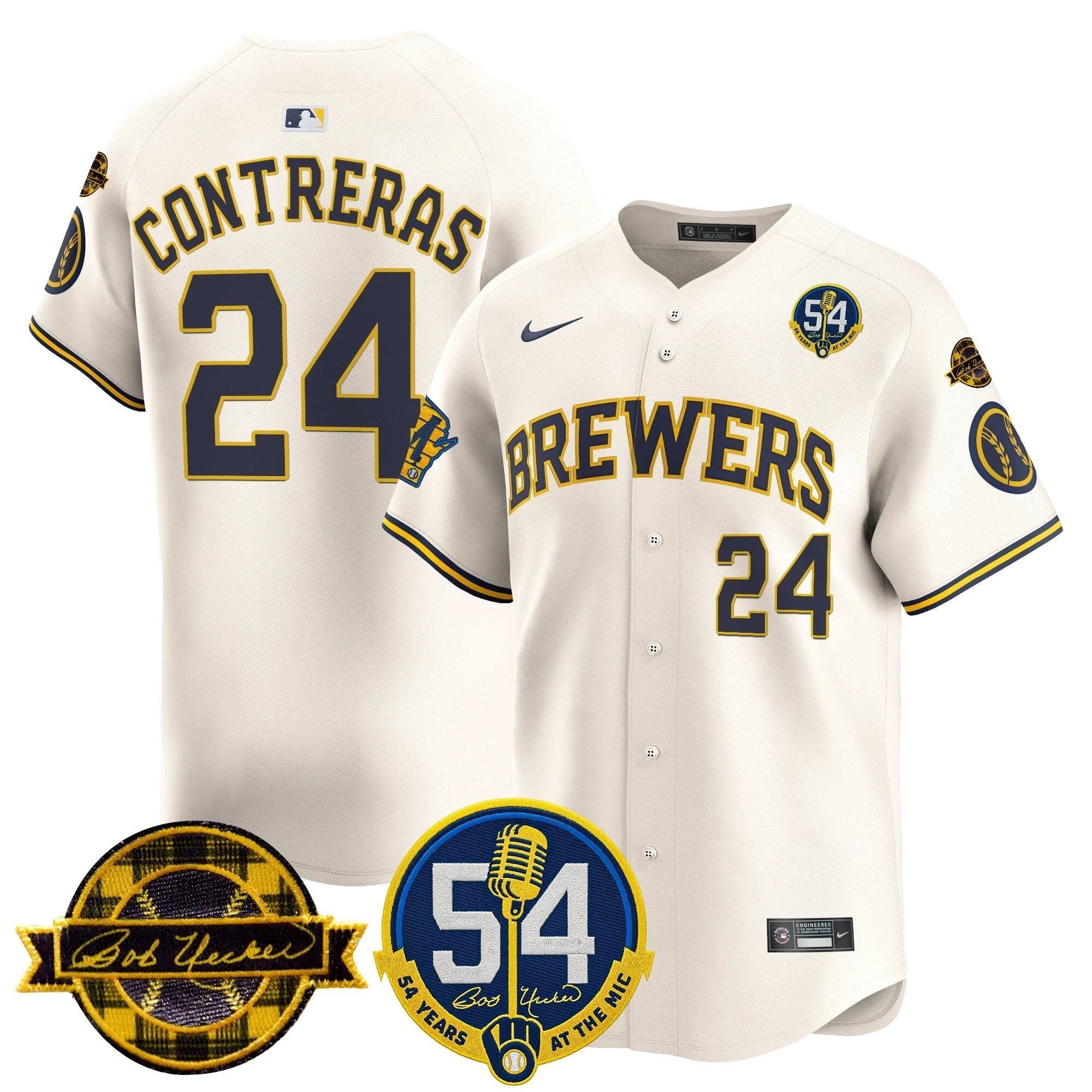 MIL 'Bob Uecker - 54 Seasons for Brewers' Vapor Premier Limited Jersey - All Stitched -N1 by Milwaukee Brewers