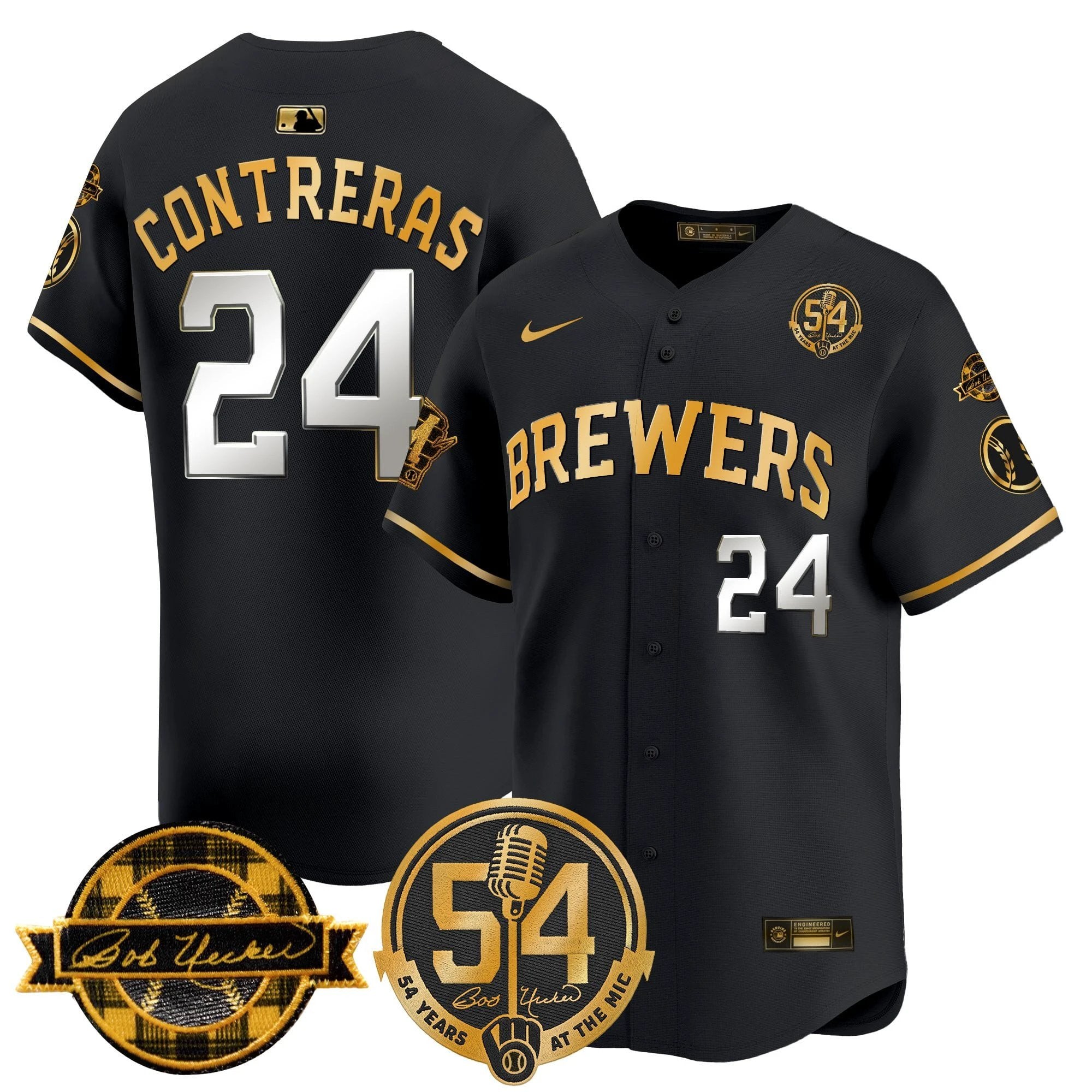 MIL 'Bob Uecker - 54 Seasons for Brewers' Vapor Premier Limited Jersey - All Stitched by Milwaukee Brewers