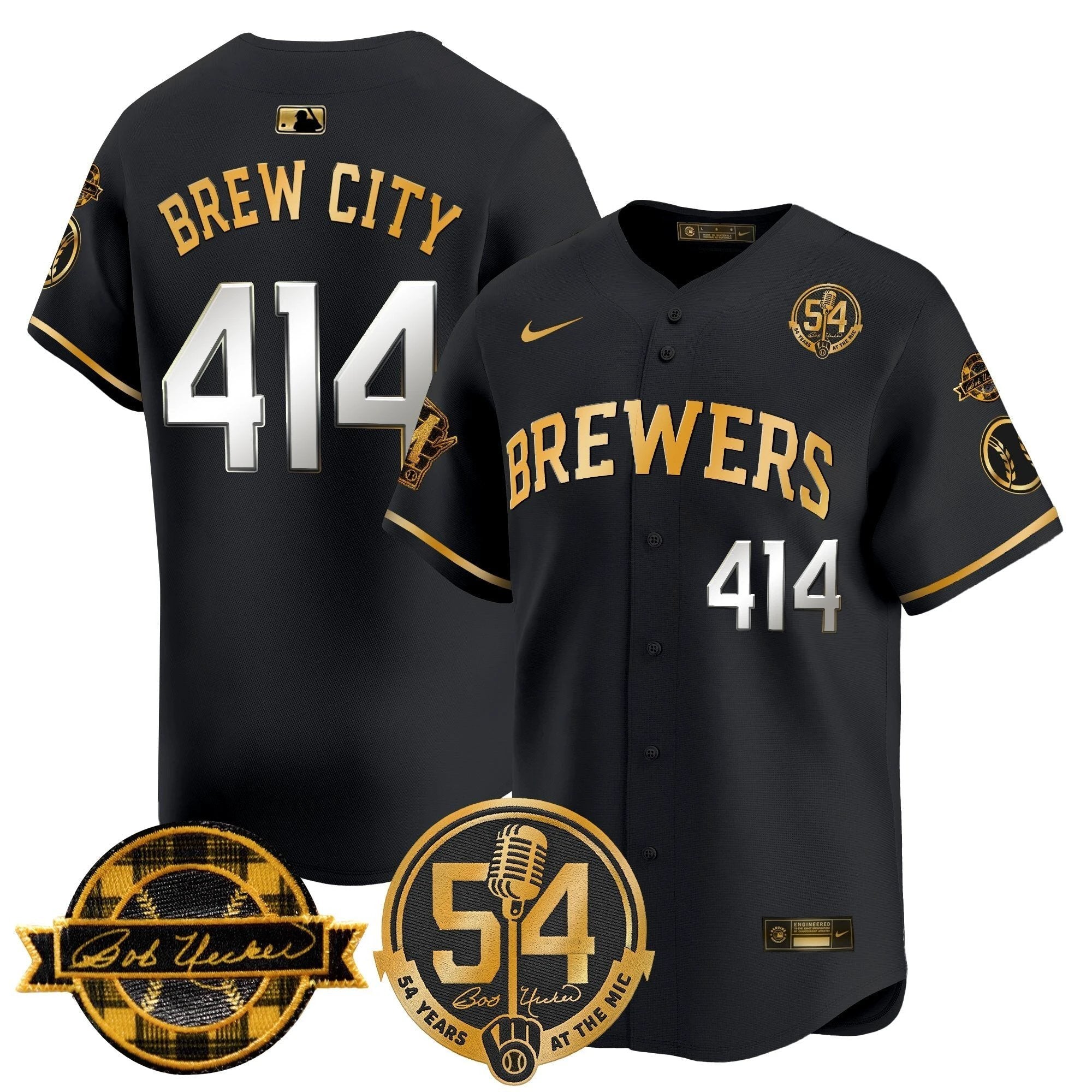 MIL 'Bob Uecker - 54 Seasons for Brewers' Vapor Premier Limited Jersey - All Stitched by Milwaukee Brewers