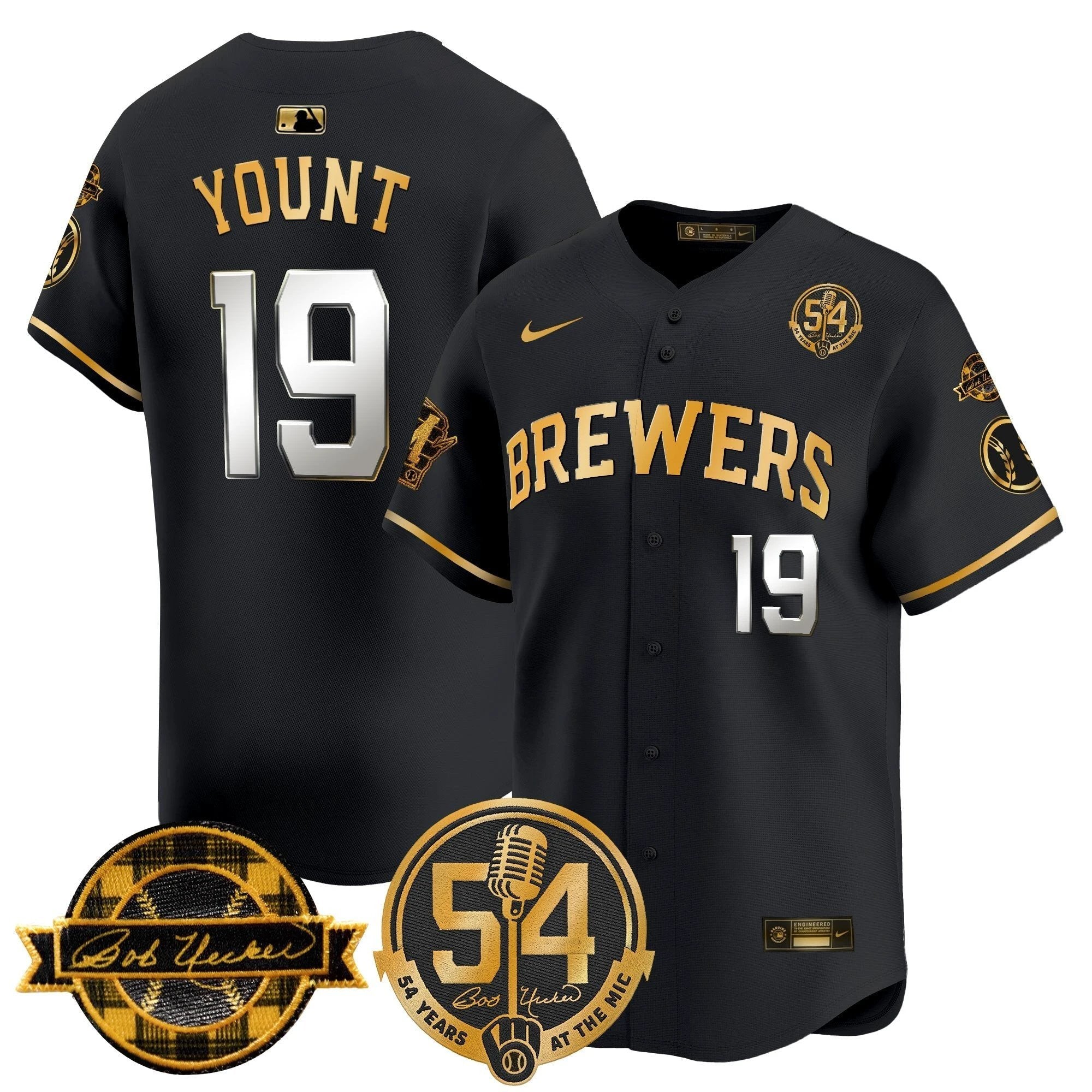 MIL 'Bob Uecker - 54 Seasons for Brewers' Vapor Premier Limited Jersey - All Stitched -N1 by Milwaukee Brewers