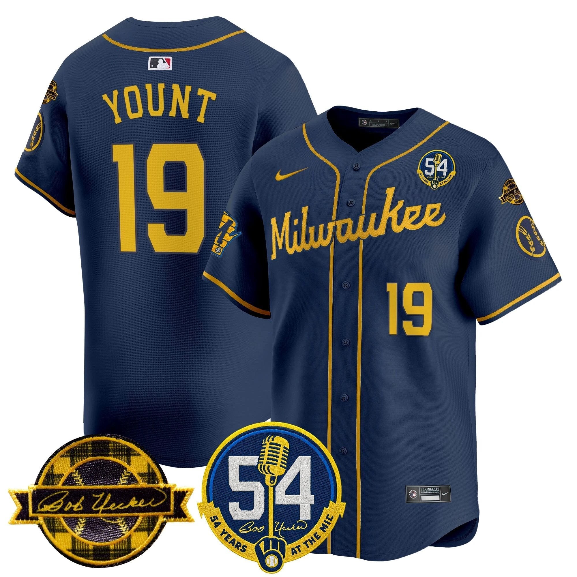 MIL 'Bob Uecker - 54 Seasons for Brewers' Vapor Premier Limited Jersey - All Stitched -N1 by Milwaukee Brewers