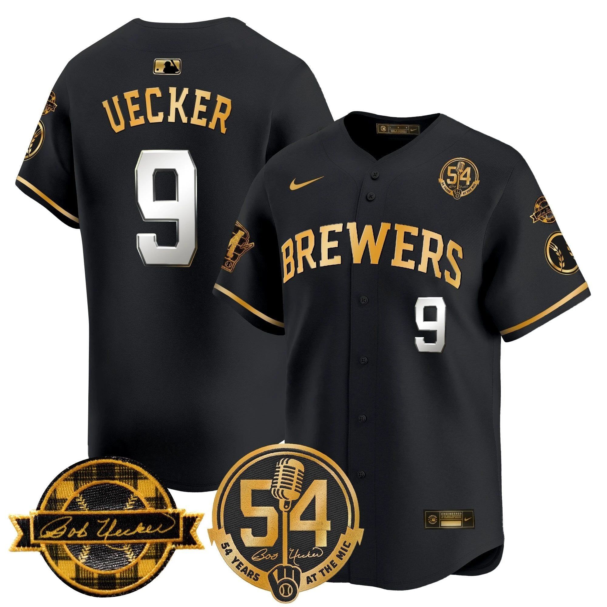 MIL 'Bob Uecker - 54 Seasons for Brewers' Vapor Premier Limited Jersey - All Stitched by Milwaukee Brewers