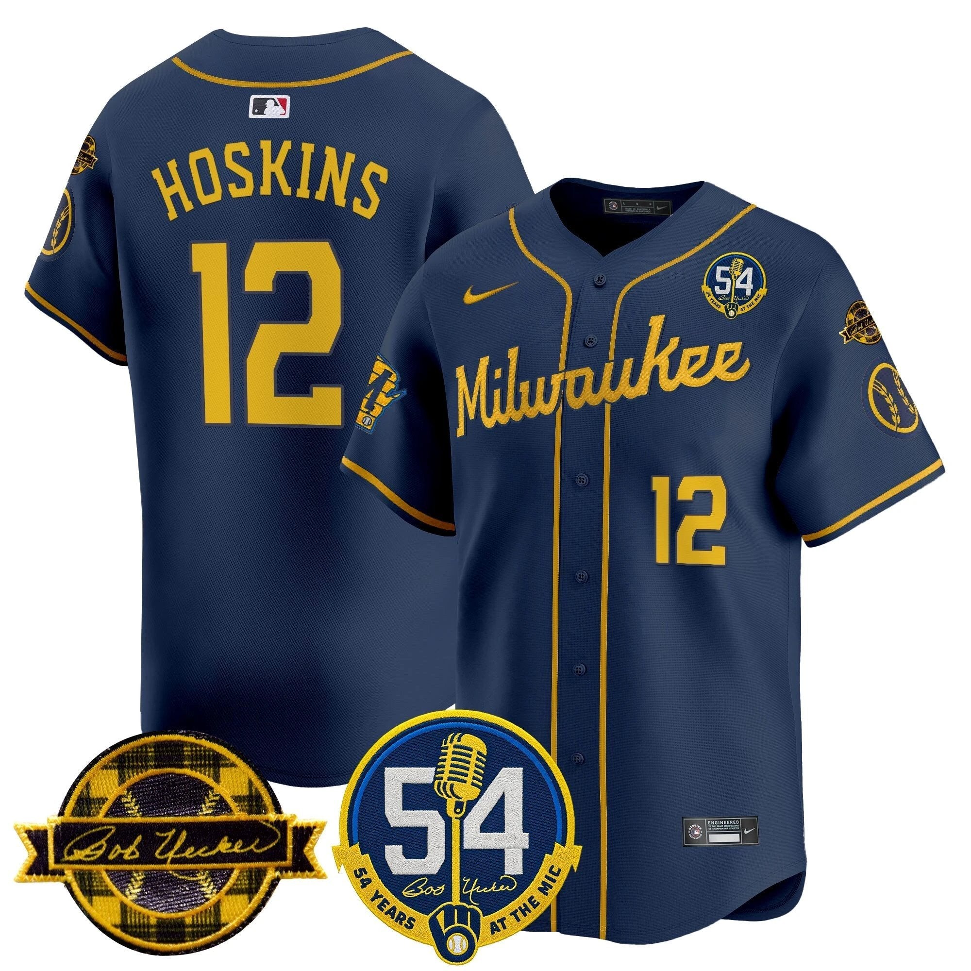MIL 'Bob Uecker - 54 Seasons for Brewers' Vapor Premier Limited Jersey - All Stitched by Milwaukee Brewers