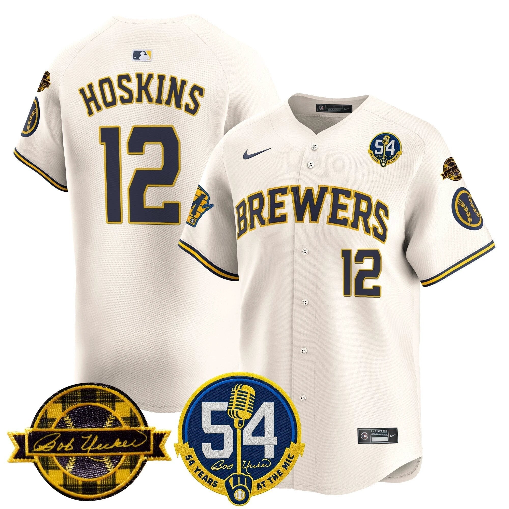 MIL 'Bob Uecker - 54 Seasons for Brewers' Vapor Premier Limited Jersey - All Stitched by Milwaukee Brewers