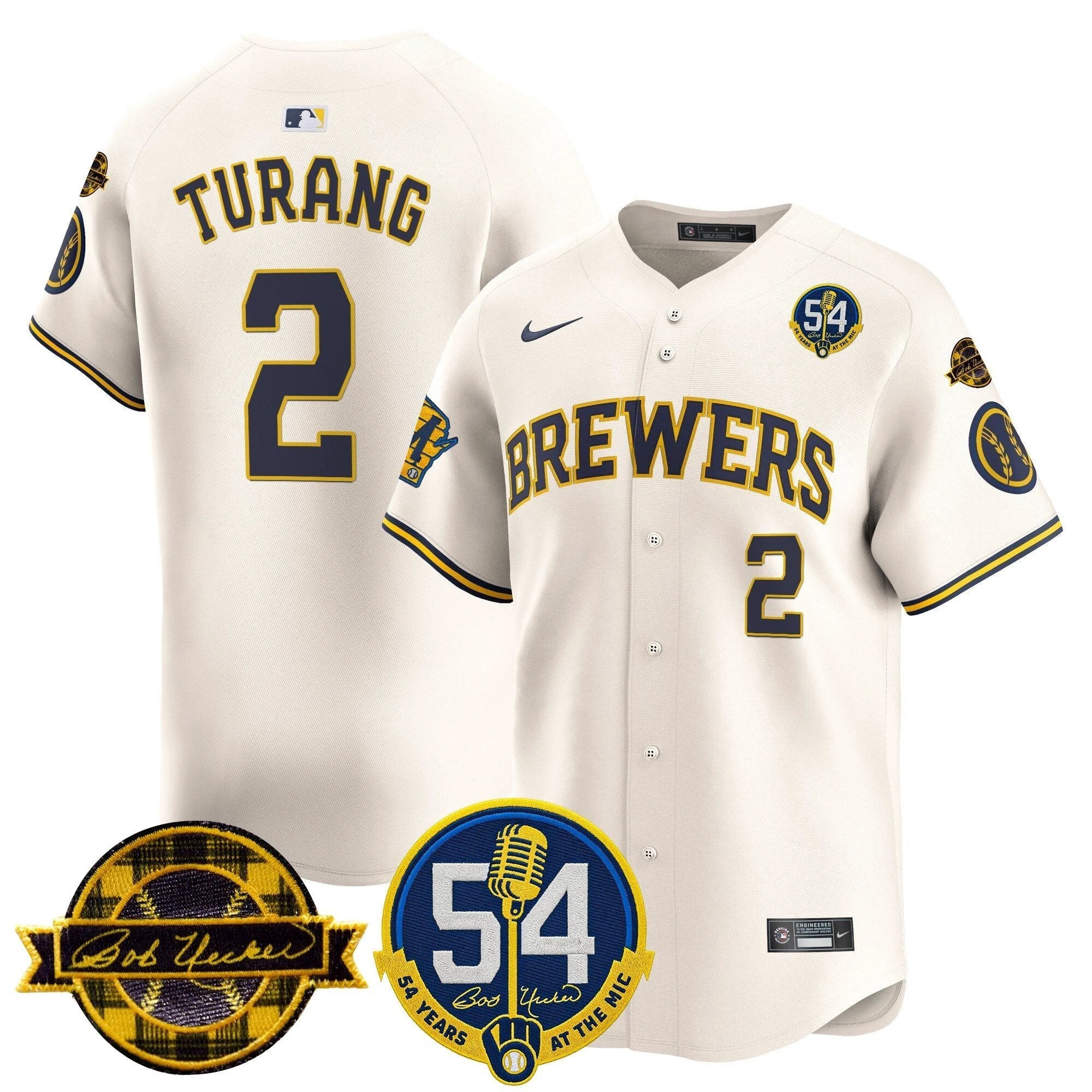 MIL 'Bob Uecker - 54 Seasons for Brewers' Vapor Premier Limited Jersey - All Stitched by Milwaukee Brewers