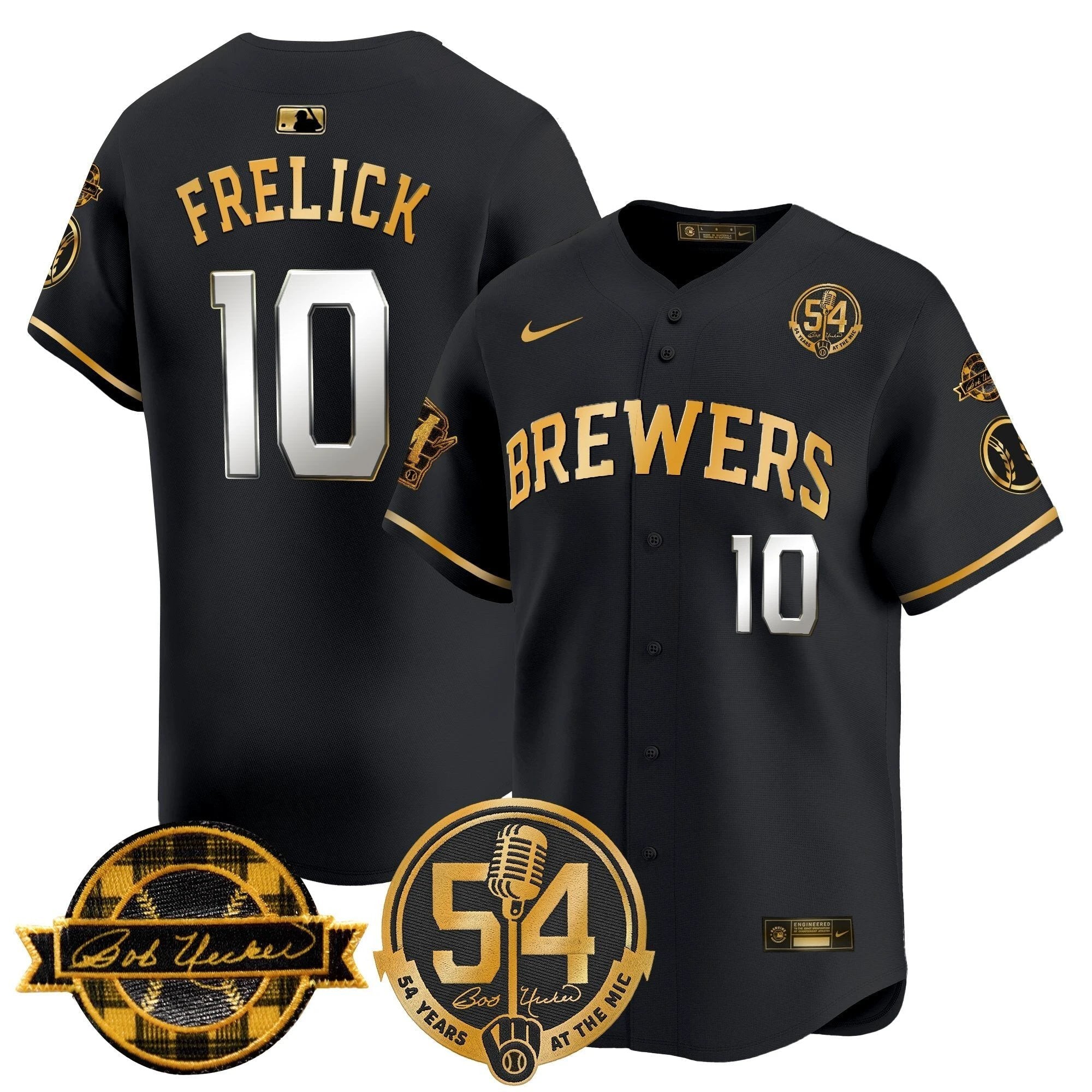 MIL 'Bob Uecker - 54 Seasons for Brewers' Vapor Premier Limited Jersey - All Stitched -N1 by Milwaukee Brewers