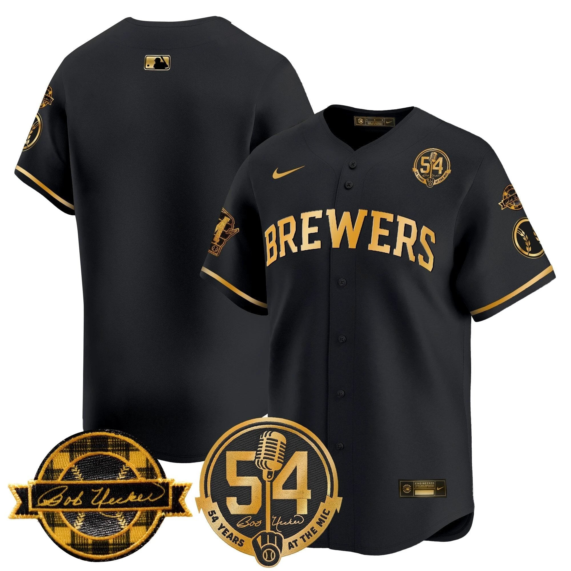 MIL 'Bob Uecker - 54 Seasons for Brewers' Vapor Premier Limited Jersey - All Stitched by Milwaukee Brewers
