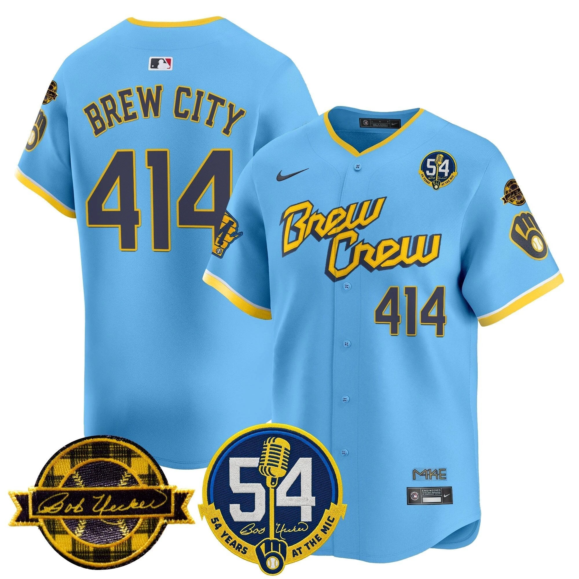 MIL 'Bob Uecker - 54 Seasons for Brewers' Vapor Premier Limited Jersey - All Stitched -N1 by Milwaukee Brewers