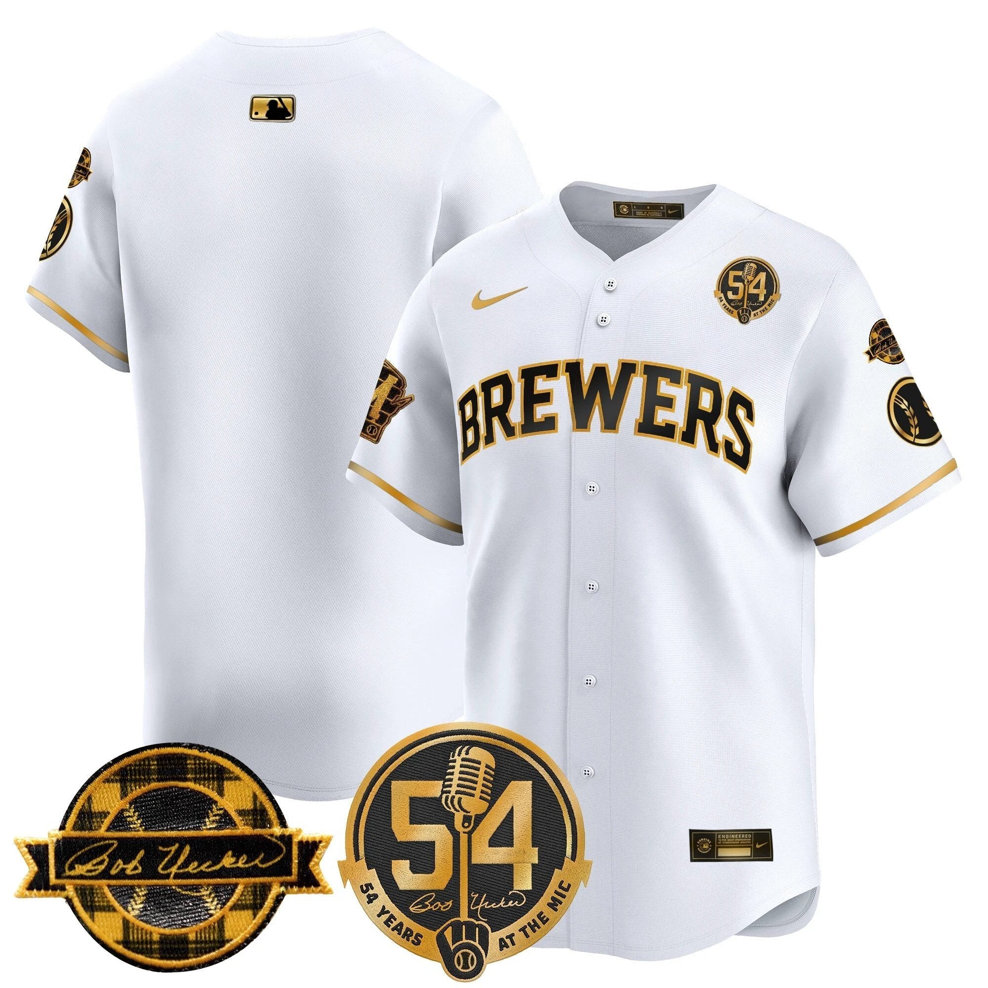 MIL 'Bob Uecker - 54 Seasons for Brewers' Vapor Premier Limited Jersey - All Stitched by Milwaukee Brewers
