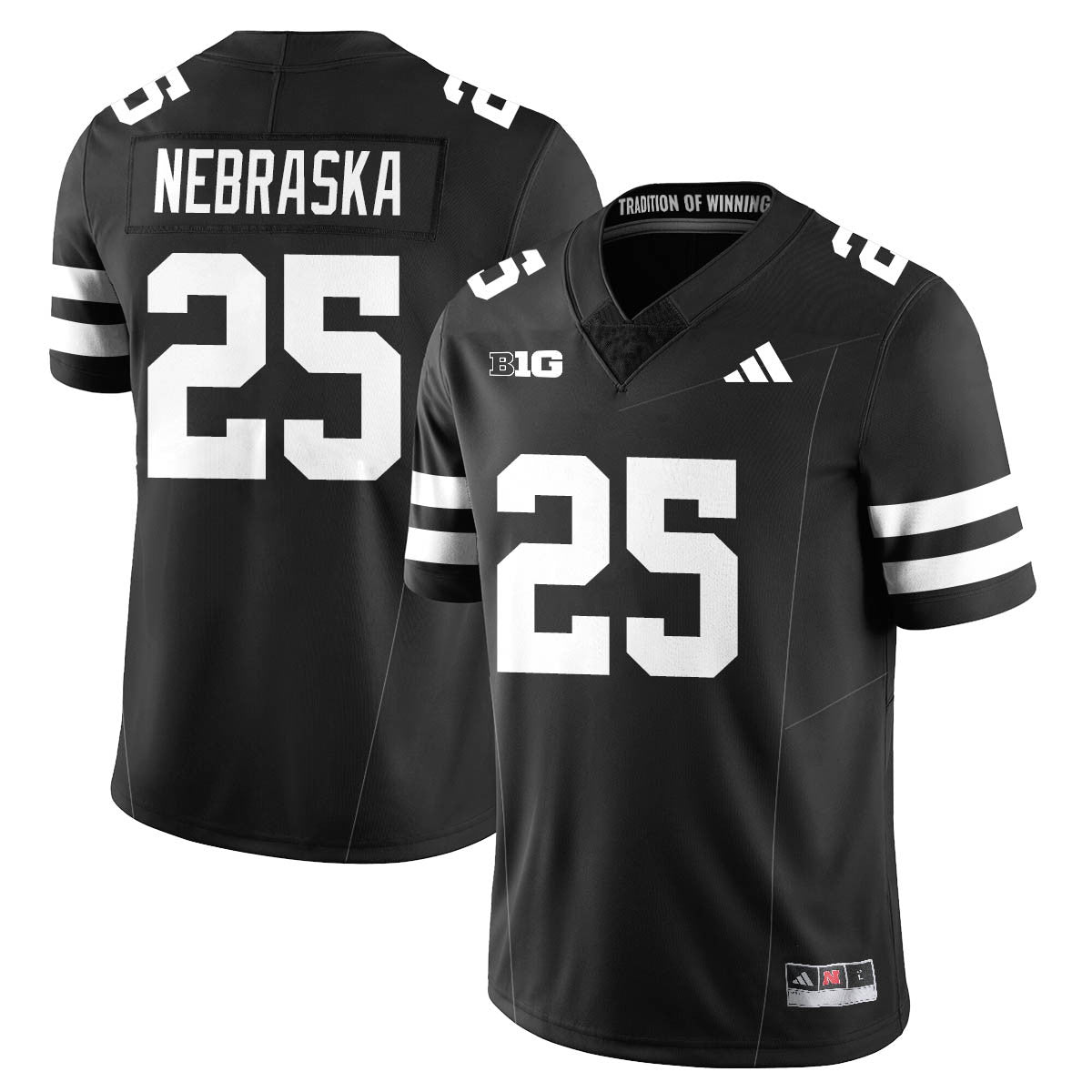 Nebraska Football 2025 "Blackout" Jersey - All Stitched by Nebraska Cornhuskers