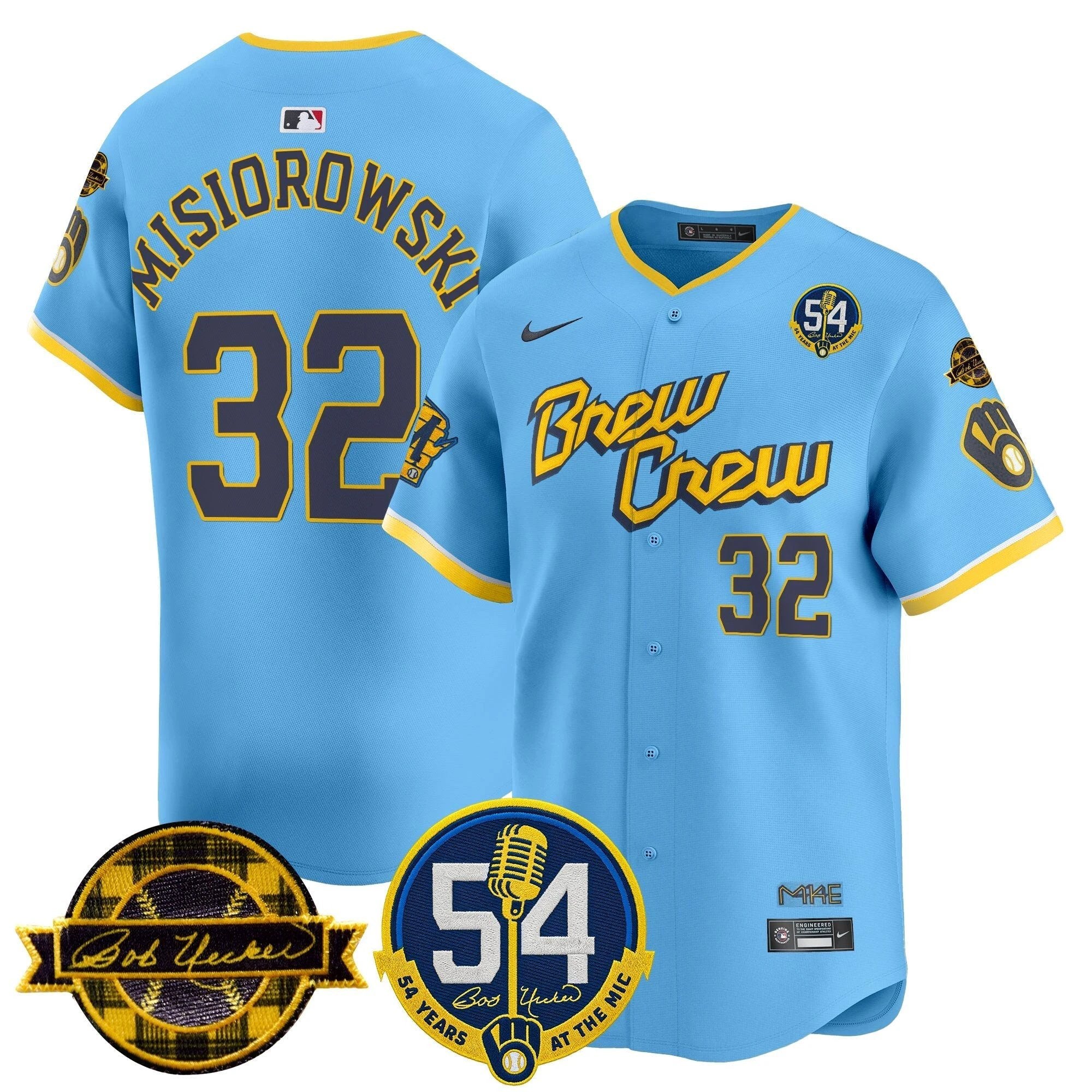 MIL 'Bob Uecker - 54 Seasons for Brewers' Vapor Premier Limited Jersey - All Stitched by Milwaukee Brewers