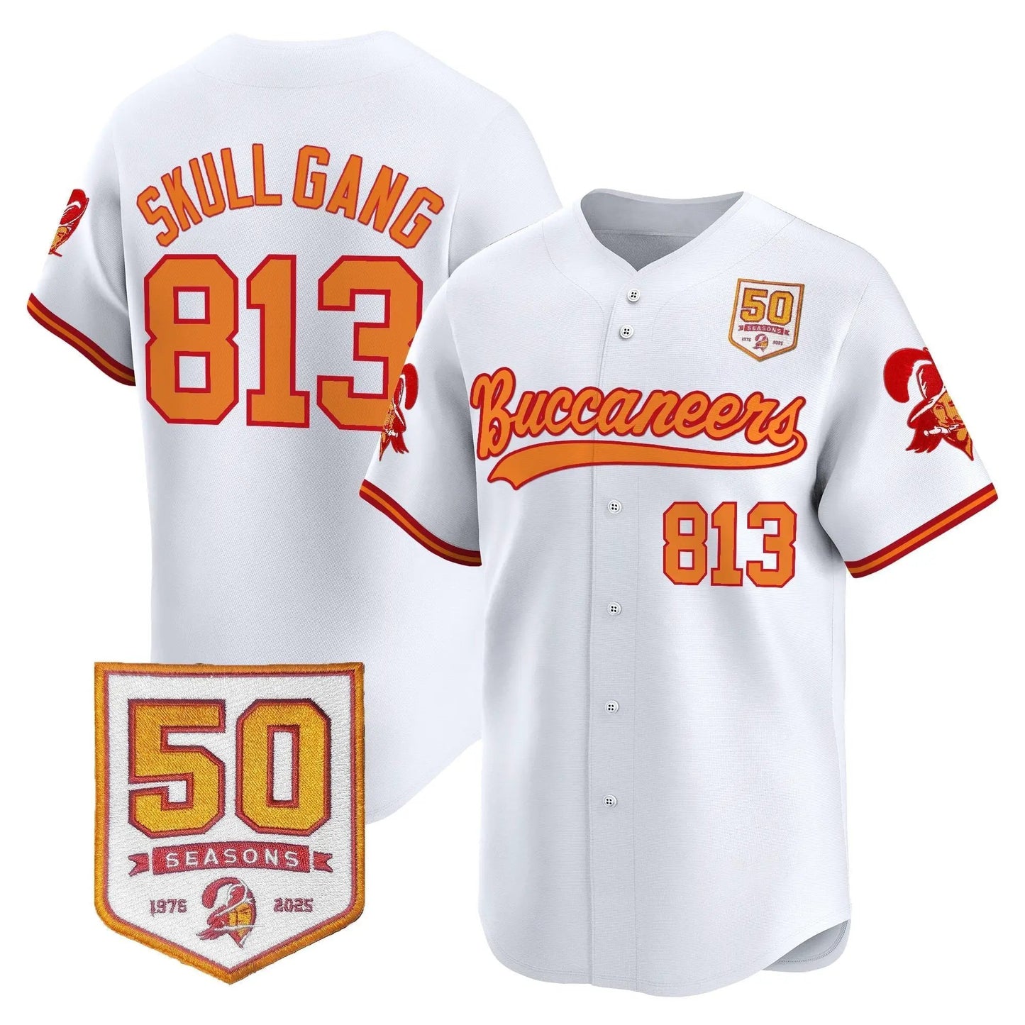 TB 50th Season Patch Baseball Edition - Stitched (2) by Tampa Bay Buccaneers