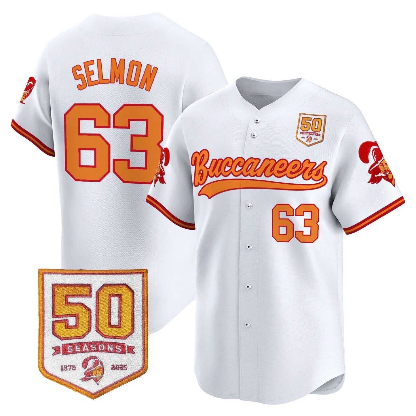 TB 50th Season Patch Baseball Edition - Stitched (2) by Tampa Bay Buccaneers