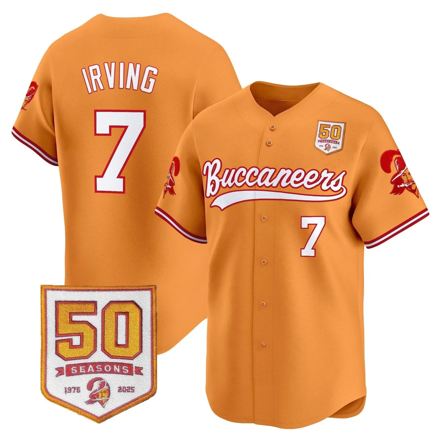 TB 50th Season Patch Baseball Edition - Stitched (2) by Tampa Bay Buccaneers