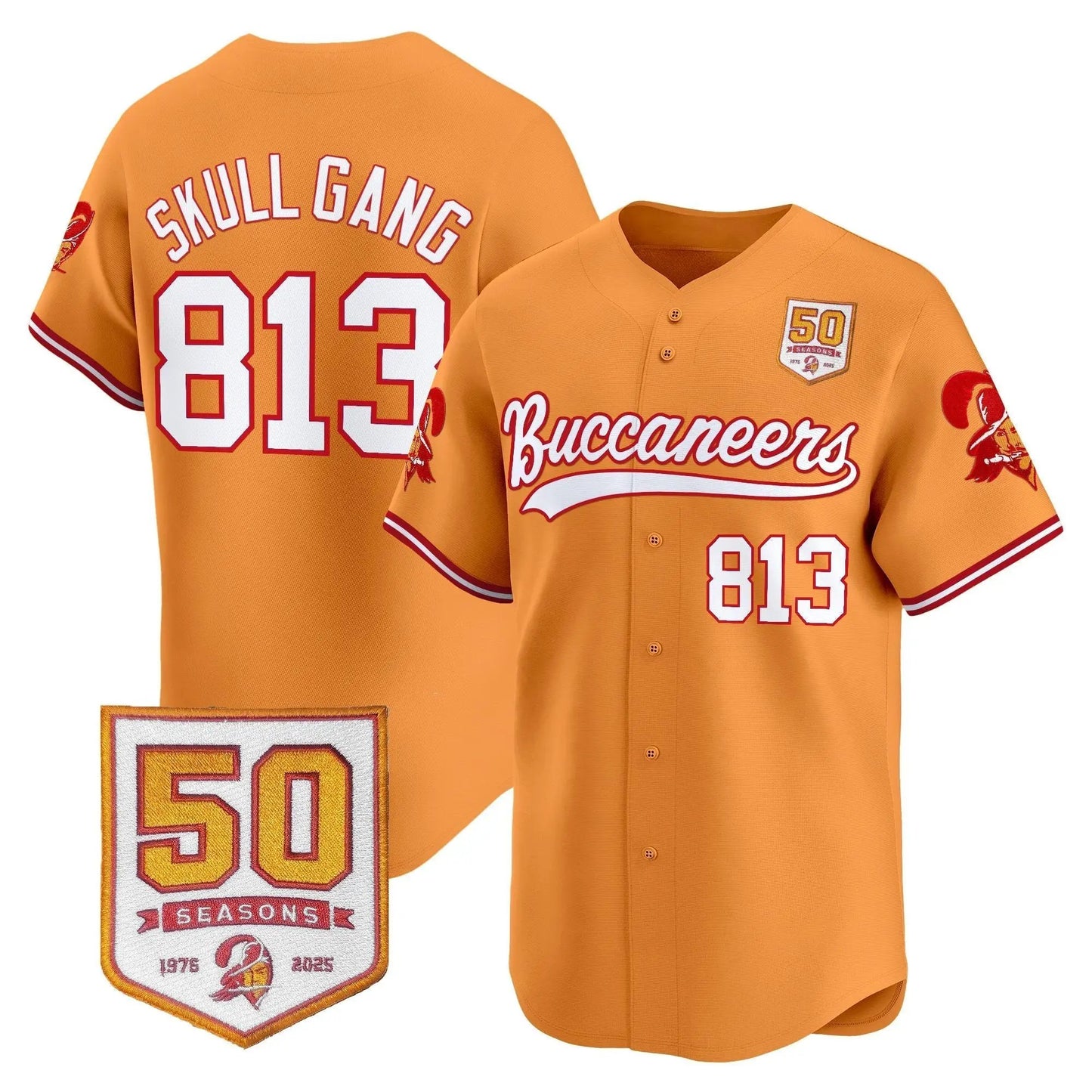 TB 50th Season Patch Baseball Edition - Stitched (2) by Tampa Bay Buccaneers