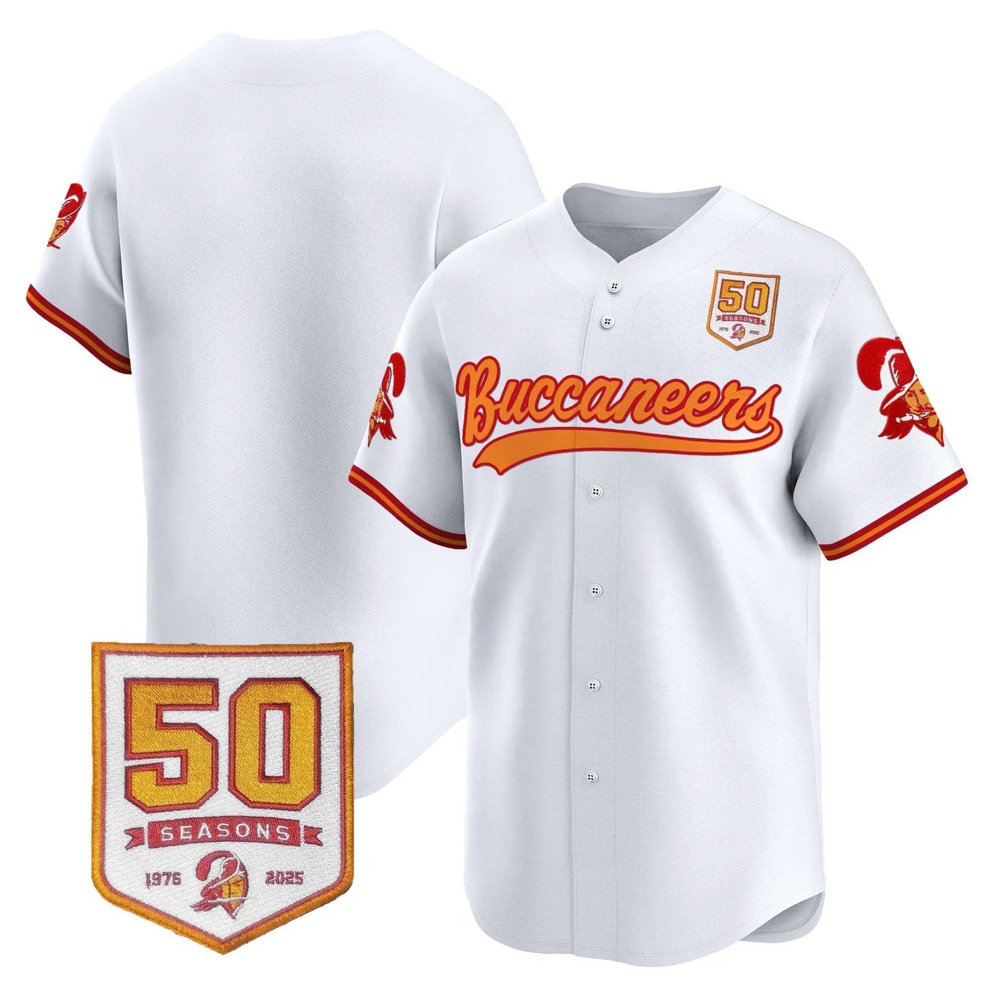 TB 50th Season Patch Baseball Edition - Stitched (2) by Tampa Bay Buccaneers