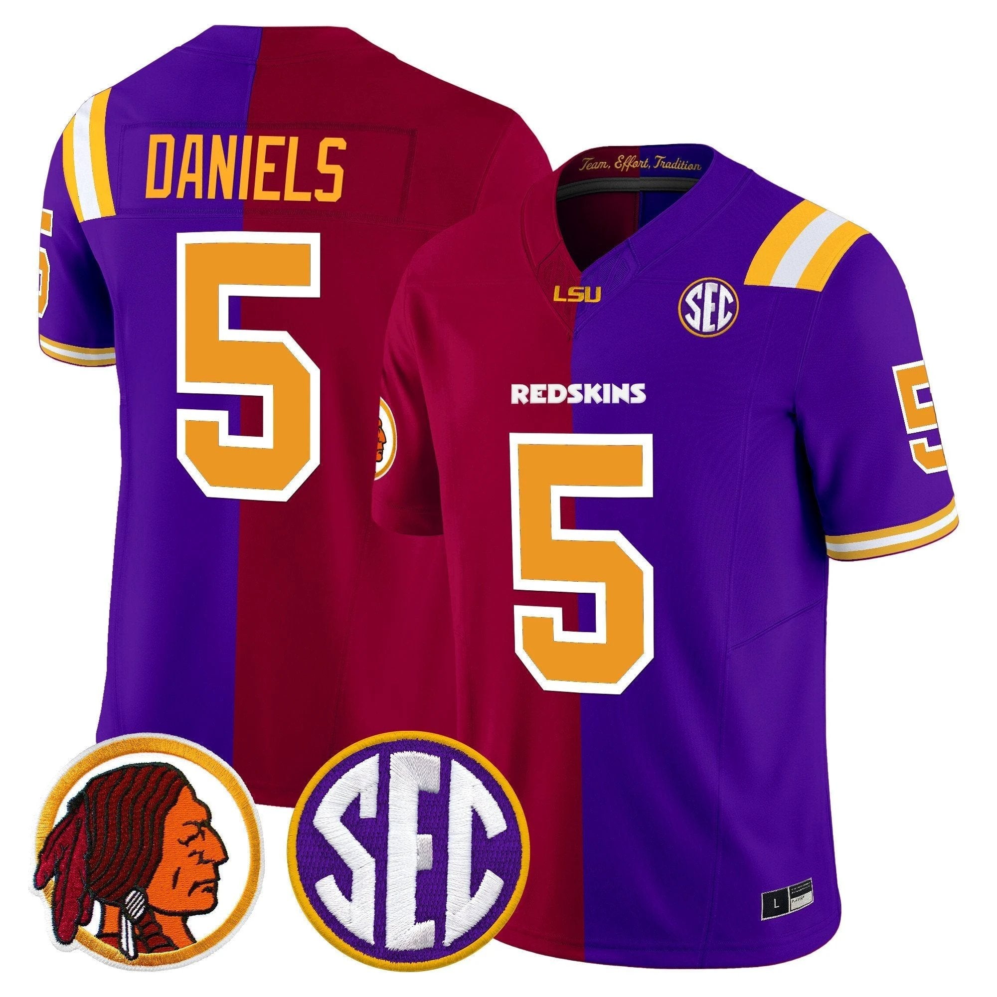 Jayden Daniels Split Vapor Limited Jersey - All Stitched by Jayden Daniels