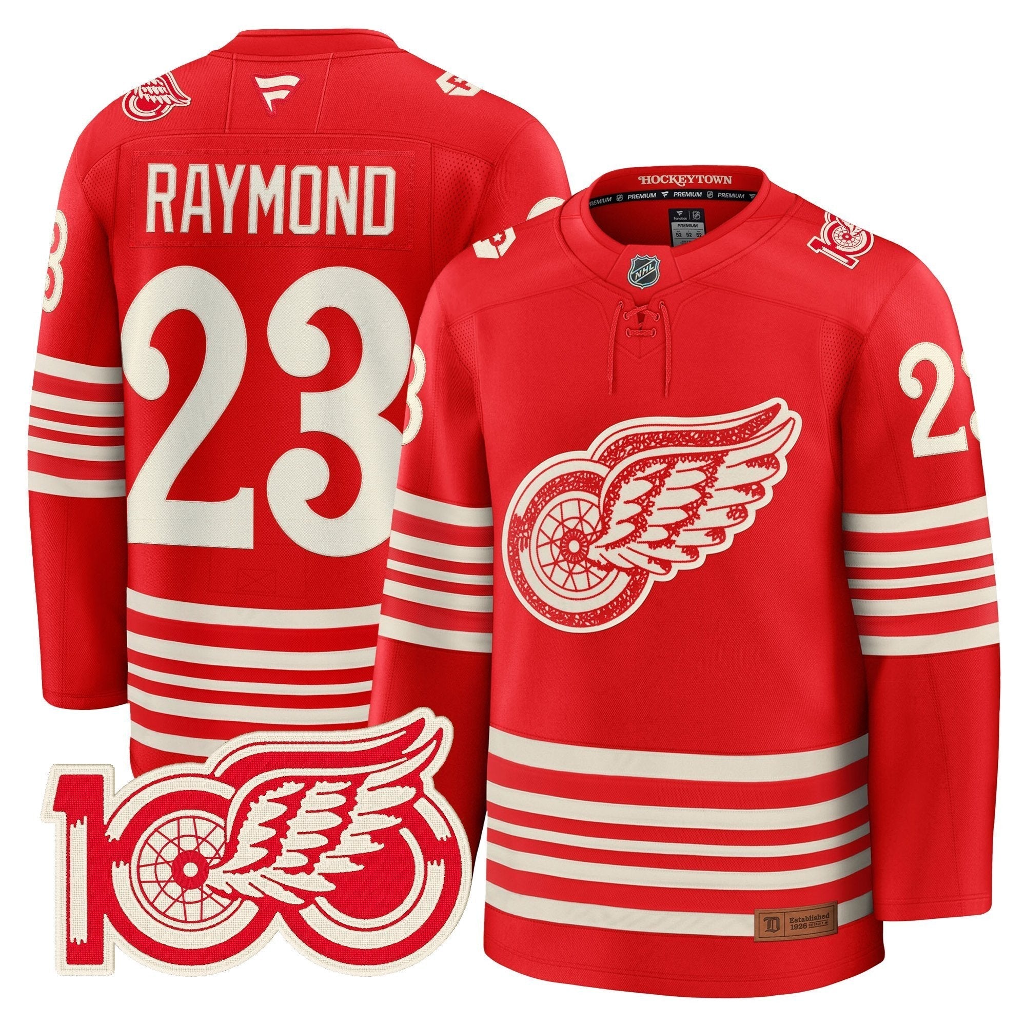 Detroit Red Wings Centennial Season Premium Jersey - All Stitched by Detroit Red Wings