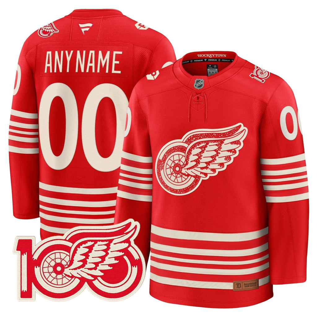 Detroit Red Wings Centennial Season Premium Custom Jersey - All Stitched by Detroit Red Wings
