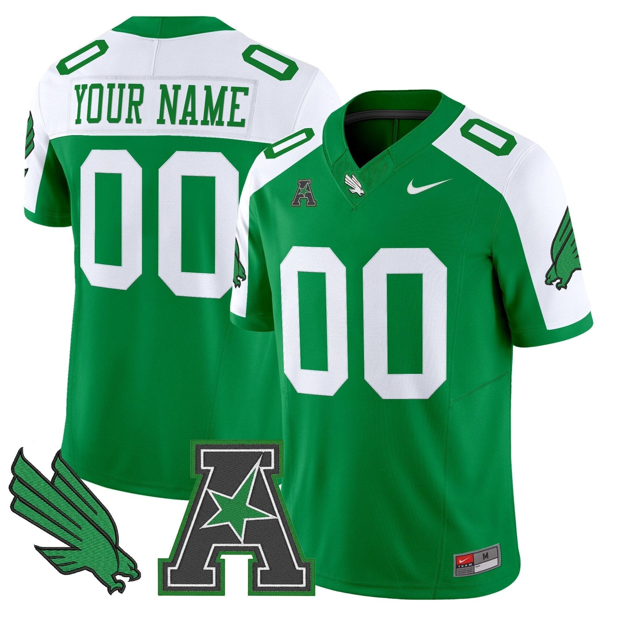 North Texas Mean Green 2025 Vapor Limited Custom Jersey - All Stitched by NCAA Football Sunday Nov 2