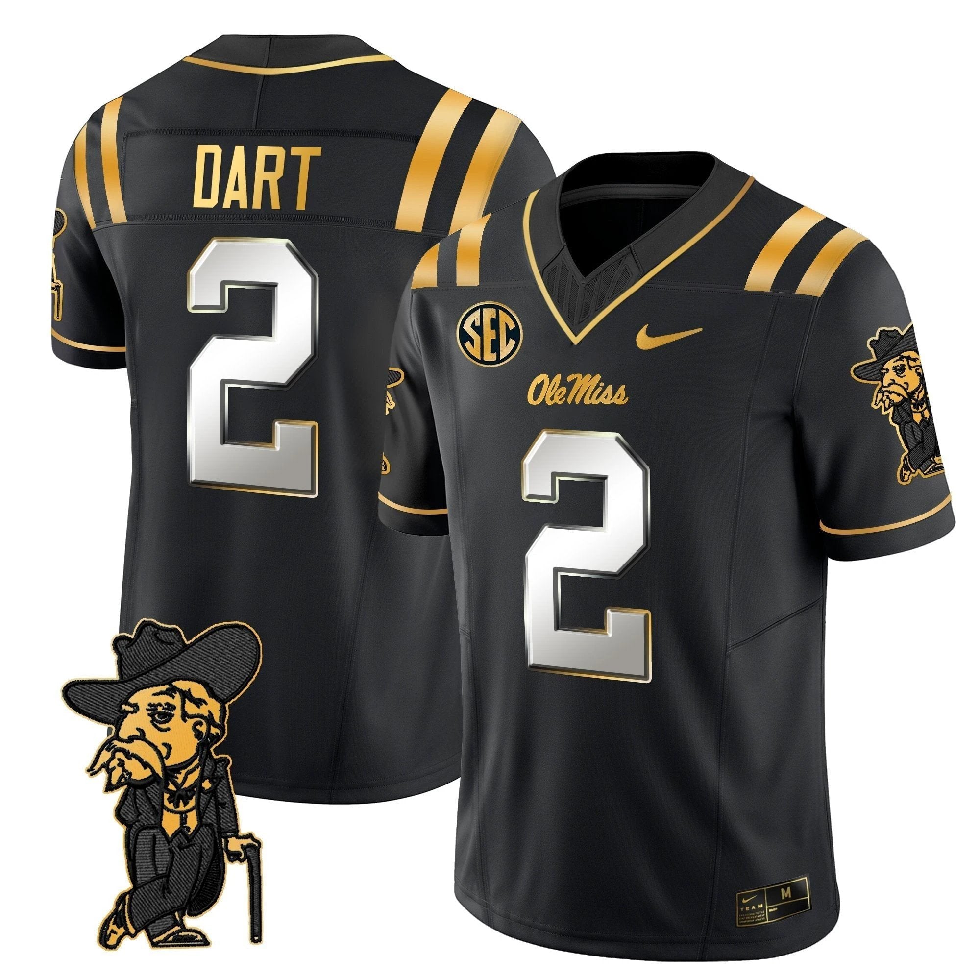 Men's Ole Miss Rebels 2025 Gold Vapor Limited Jersey - All Stitched by NCAA Football Sunday Nov 2